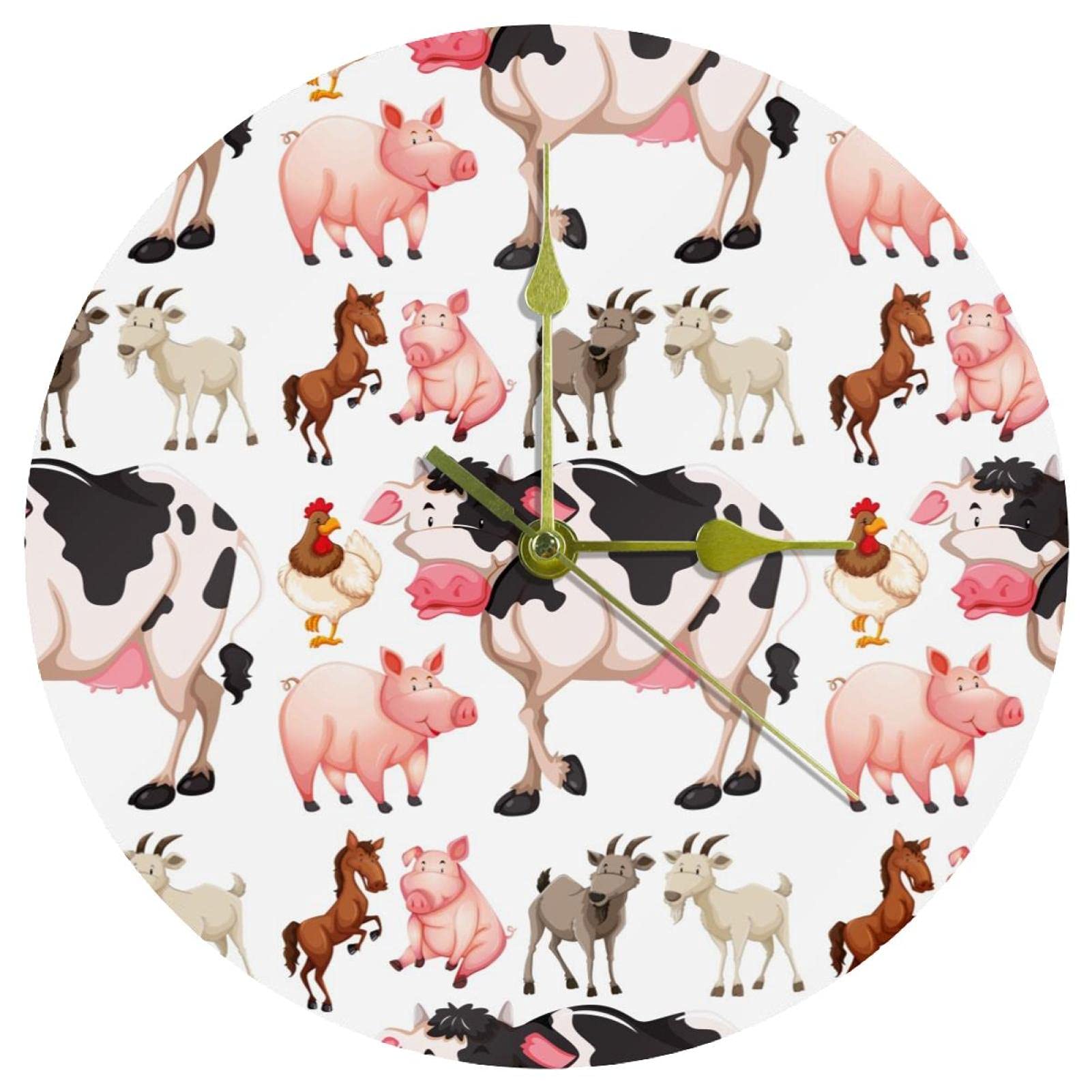 Horloge murale ronde silencieuse acrylique fonctionne avec piles pour maison