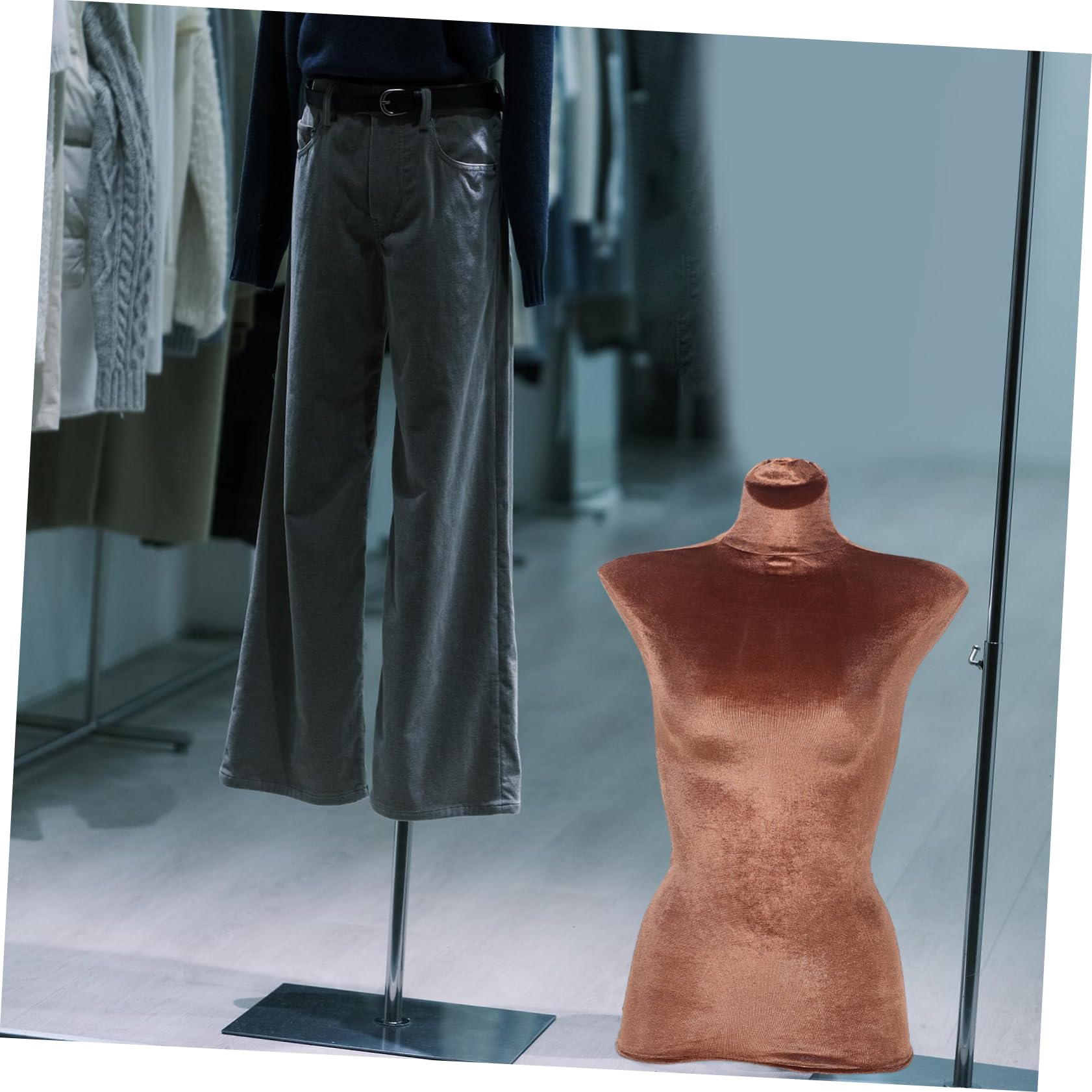 Holibanna Mannequin Bezug aus Kaffee Veloursstoff für Schneiderpuppe mit Austauschbarem Stoffbezug und Wiederverwendbarem Design für Schaufenster und Modepräsentationen