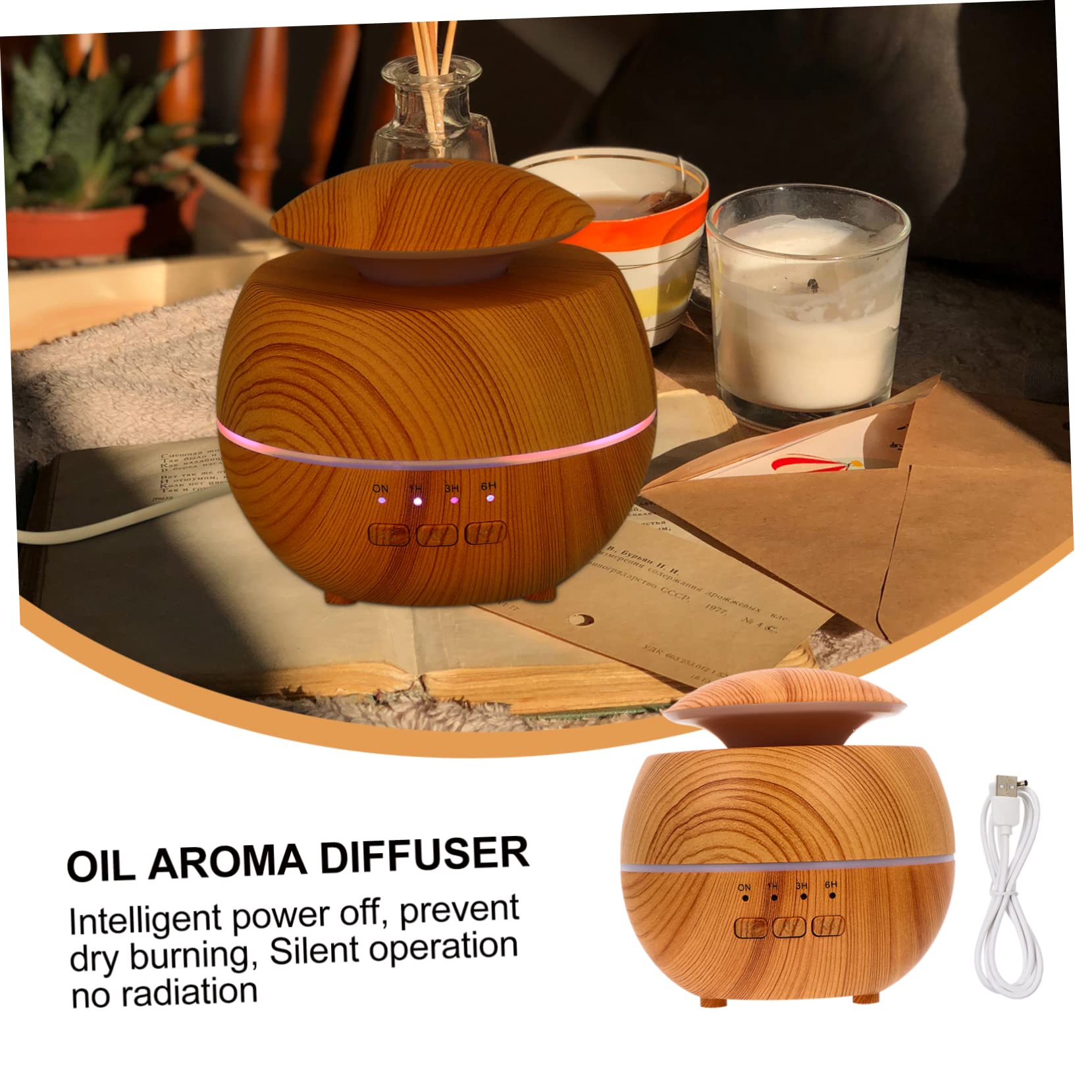 Difusor de Aceites Esenciales de 120ml con Luz LED