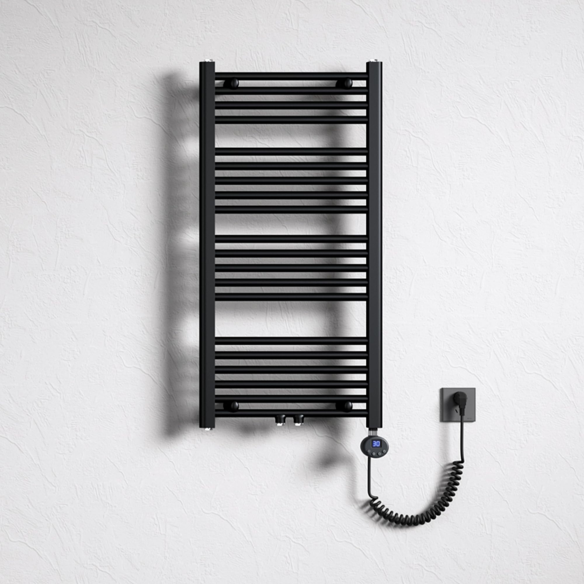 Mai & Mai Radiatore Piatto 100x50cm con Elemento Riscaldante 600W, Radiatore Scaldasalviette Termoarredo da Bagno Riscaldamento Elettrico o da Acqua Calda RHE in Acciaio, Antracite