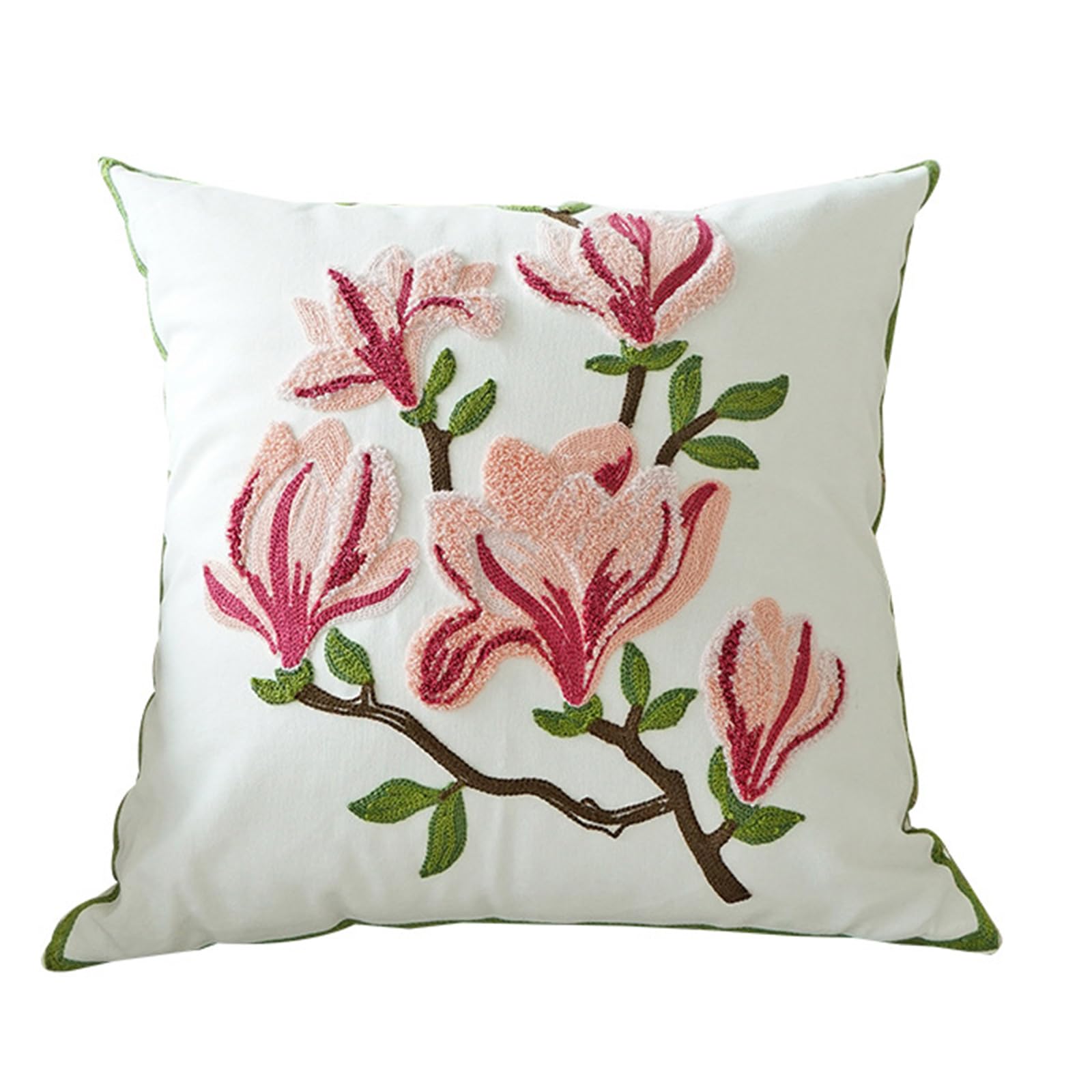Jazuaiao Decorative Pillow Cover Farmhouses Throw Pillow Cases 45x45cm Leaves Cushion Covers for Sofa Couch Pillowcase Home Decors Embroidered Cushion Cover