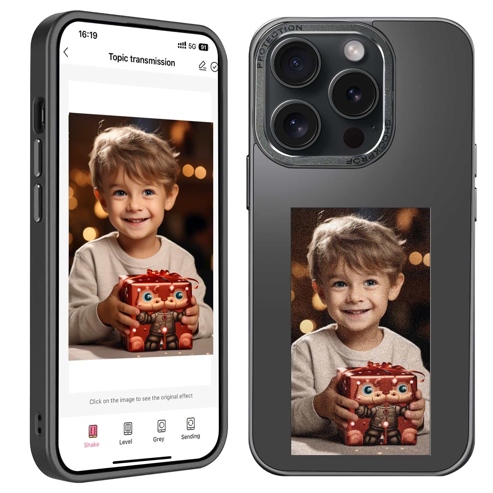 Étui intelligent iPhone 15 Pro machine d'impression photo NFC avec modifications d'image