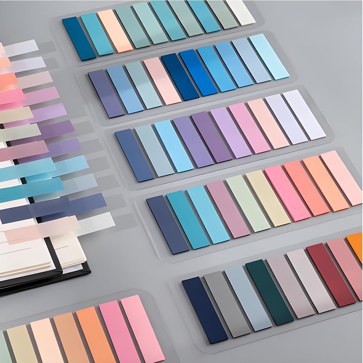 Segnapagina Adesivi Trasparenti Colorati 2400 Pezzi 12 Stili per Ufficio Scuola