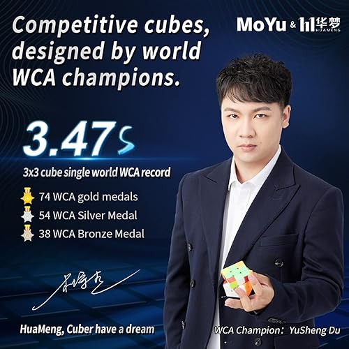 Miniatura 7 de Cubo magnético 3 x 3  Moyu & HuaMeng YS3M Cubo magnético de velocidad, cubo mágico suave 3D, rompecabezas de viaje, juguete para ansiedad, cubo de