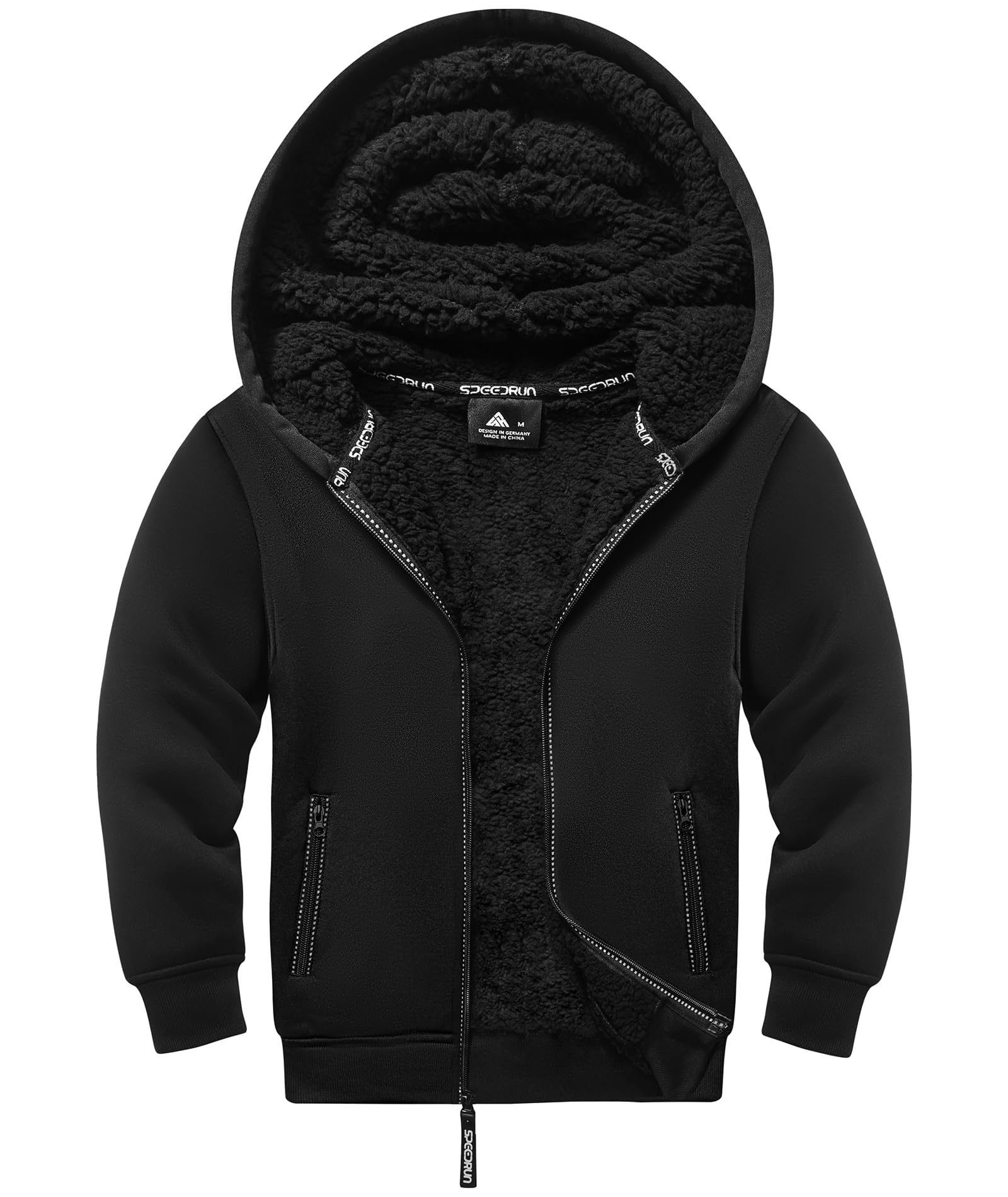 JACKETOWN Jungen Sweatjacke Gefüttert Kinder Hoodie Sweatshirt Kapuzenpullover Fleecejacke mit Kapuze Langarm Warme Winterjacke Classic Pullover mit Reißverschluss