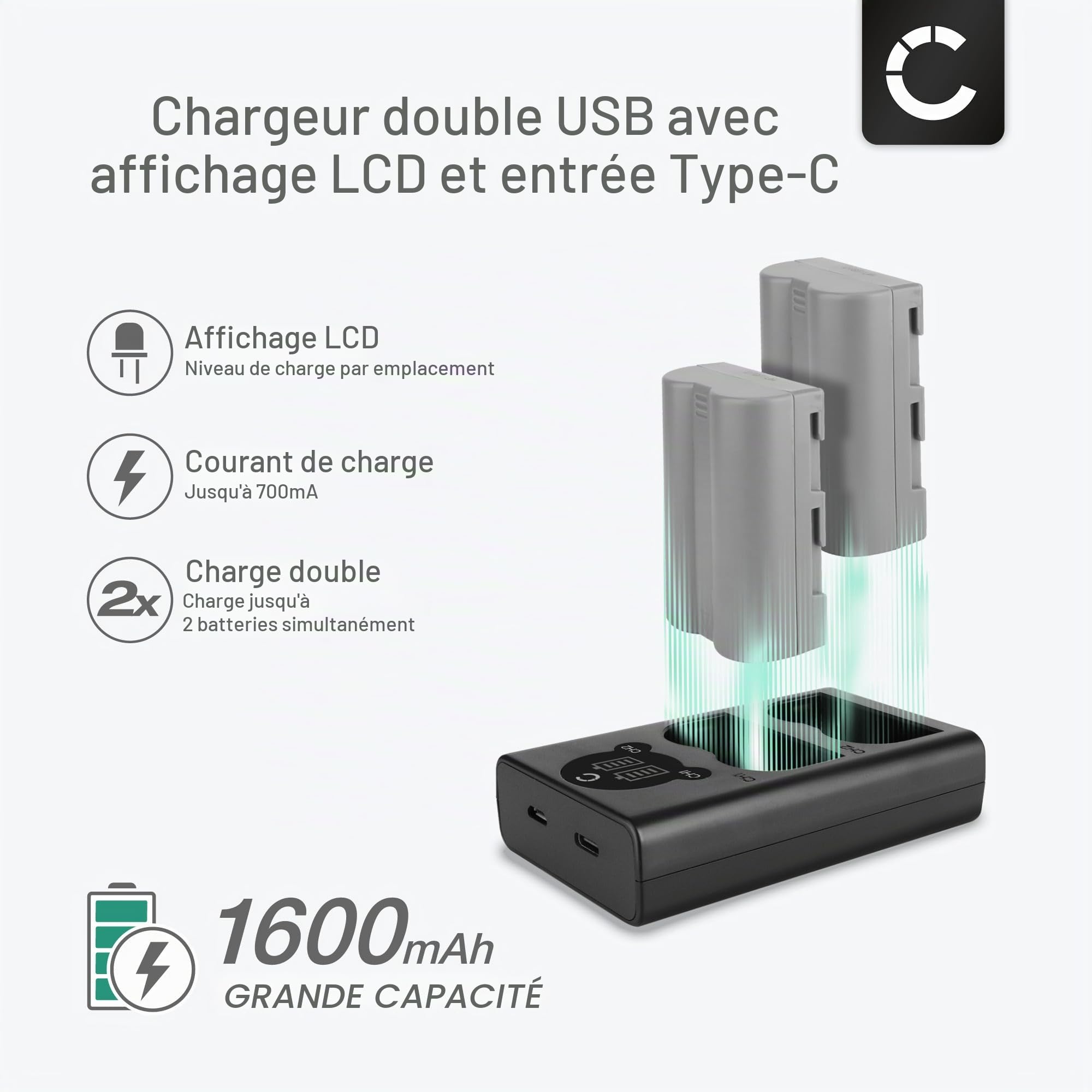 CELLONIC 2X Batterie Compatible avec Nikon D100, D200, D300, D300S, en-EL3