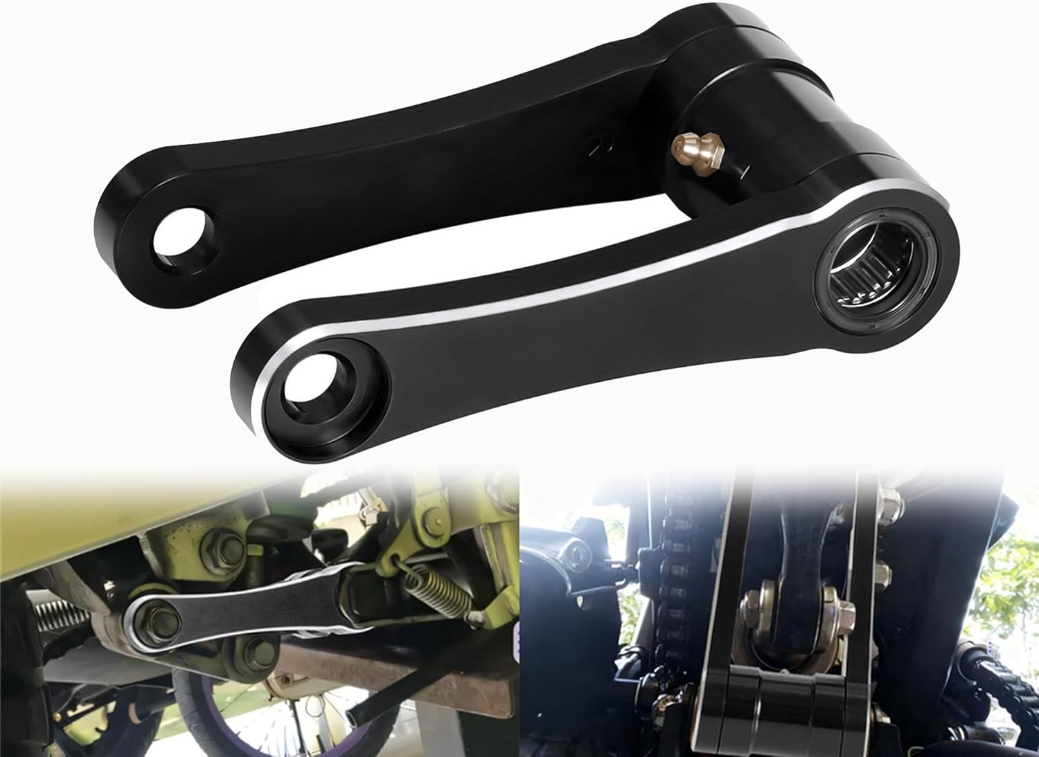 KLX140 Lowering Link -1.75" Suspension Compatible With KLX140 KLX140L KLX150L KLX150BF CNC Motorcycle Rear Drop Link Lowering Linkage Arm (Black)