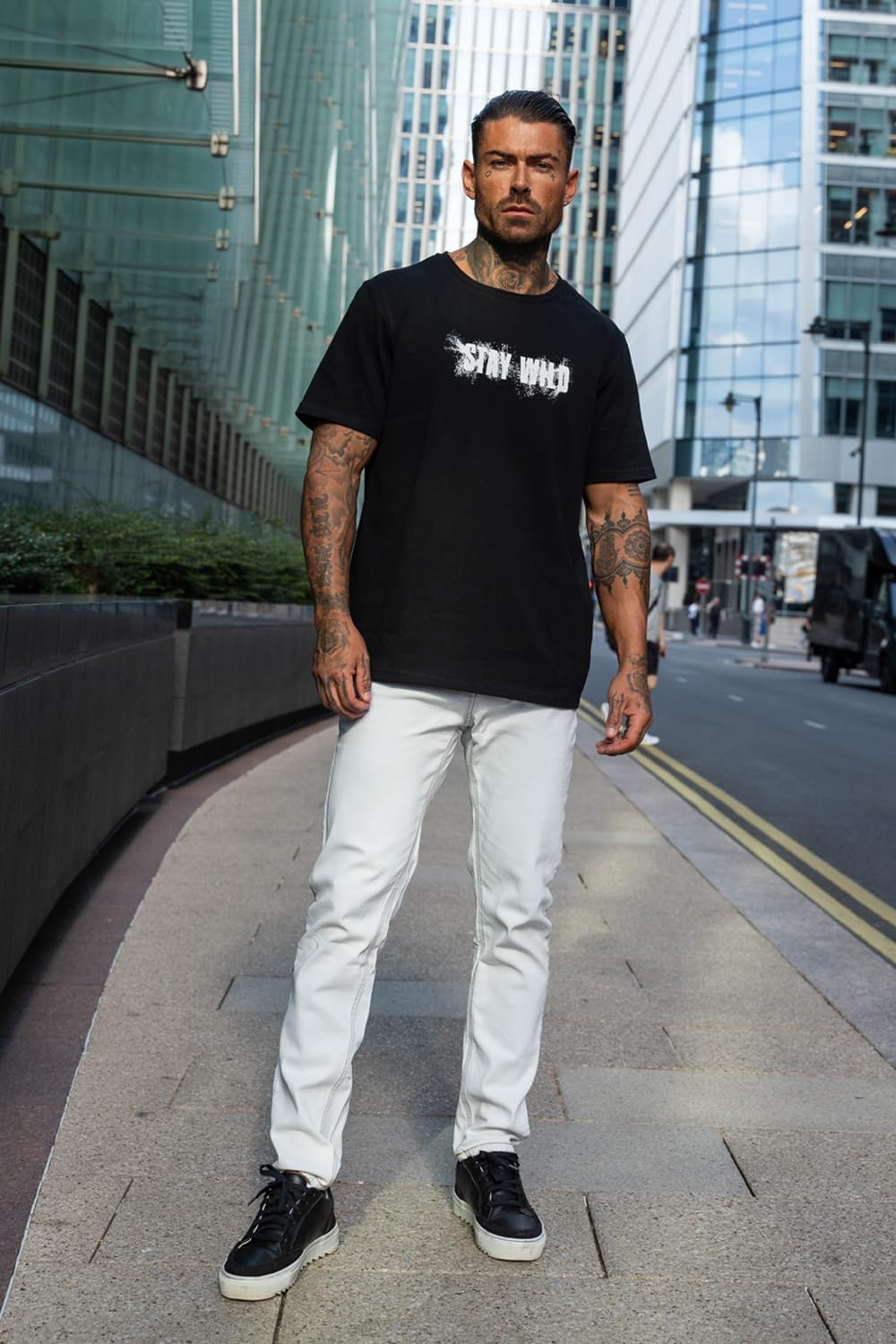 Heyfanee Mens Slim Fit Jeans Stretch Designer Denim Pants for Men Skinny Tapered Leg Stone Wash White 28 - Image 6