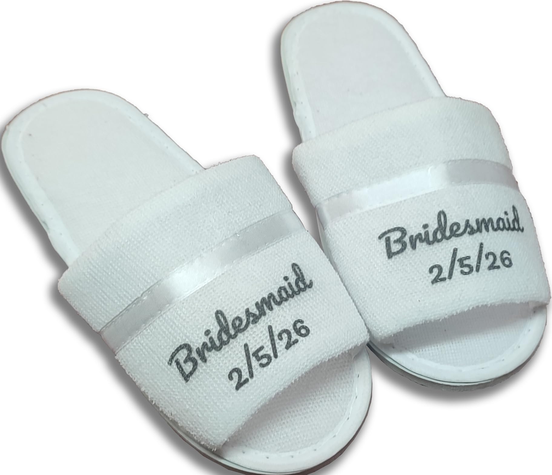 Personalised Wedding Slippers for Bride, Bridesmaid or Wedding Guests