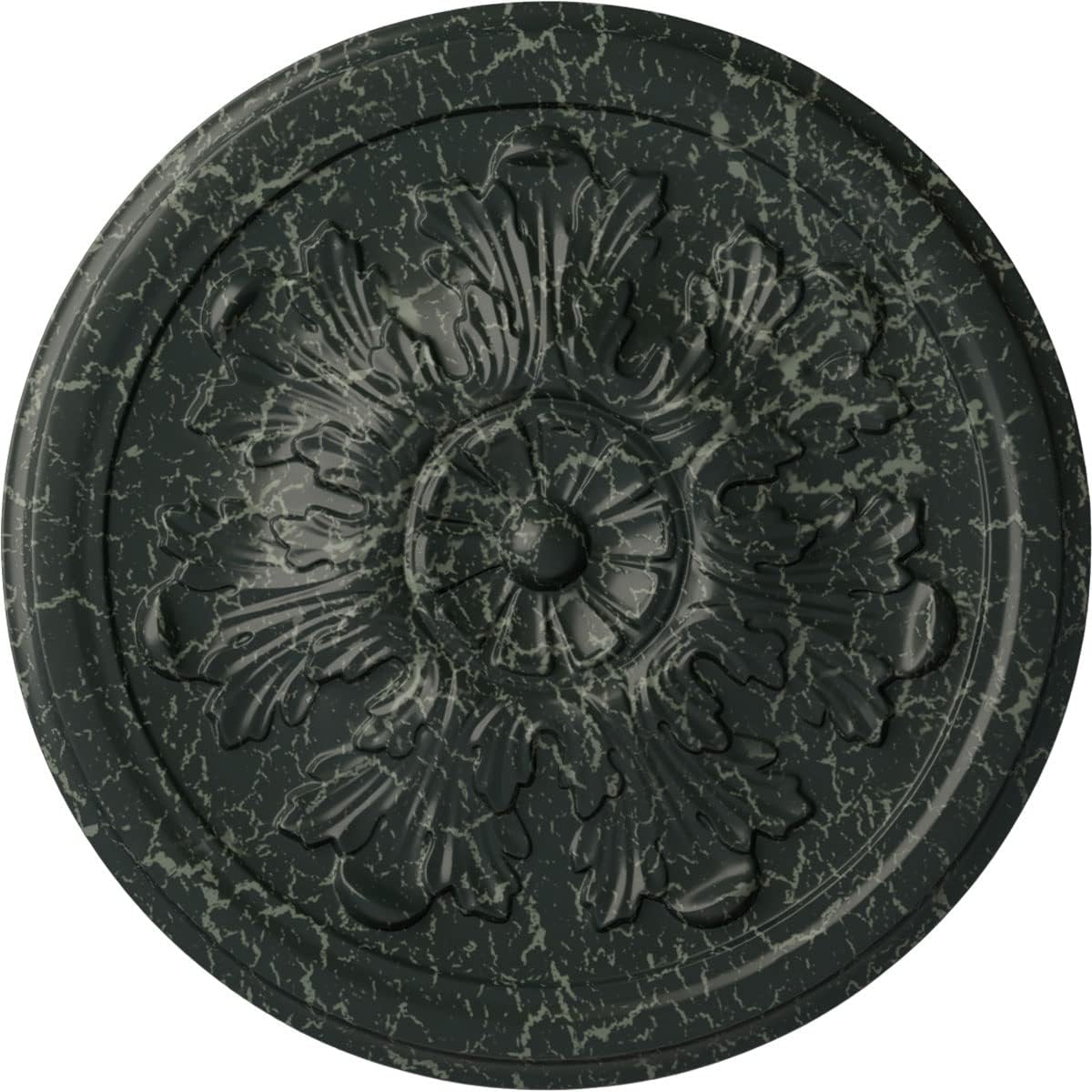 Ekena Millwork CM12LEPTC Ceiling Medallion, Painted Turtle Crackle