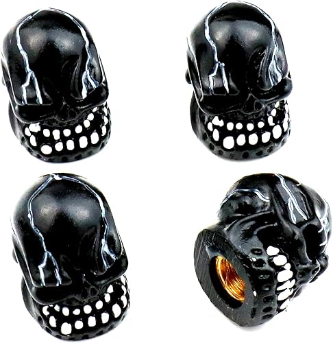 Tapones de válvula de neumáticos para automóviles, a prueba de polvo, linda cabeza de calavera, ajuste universal para la mayoría de automóviles,