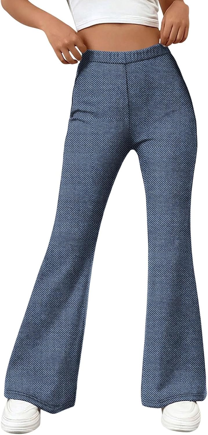 2025 Bell Bottom Jeans for Women Trendy Stretchy Jeans Flare Leggings with Pockets Y2k Butt Lifting Jeggings