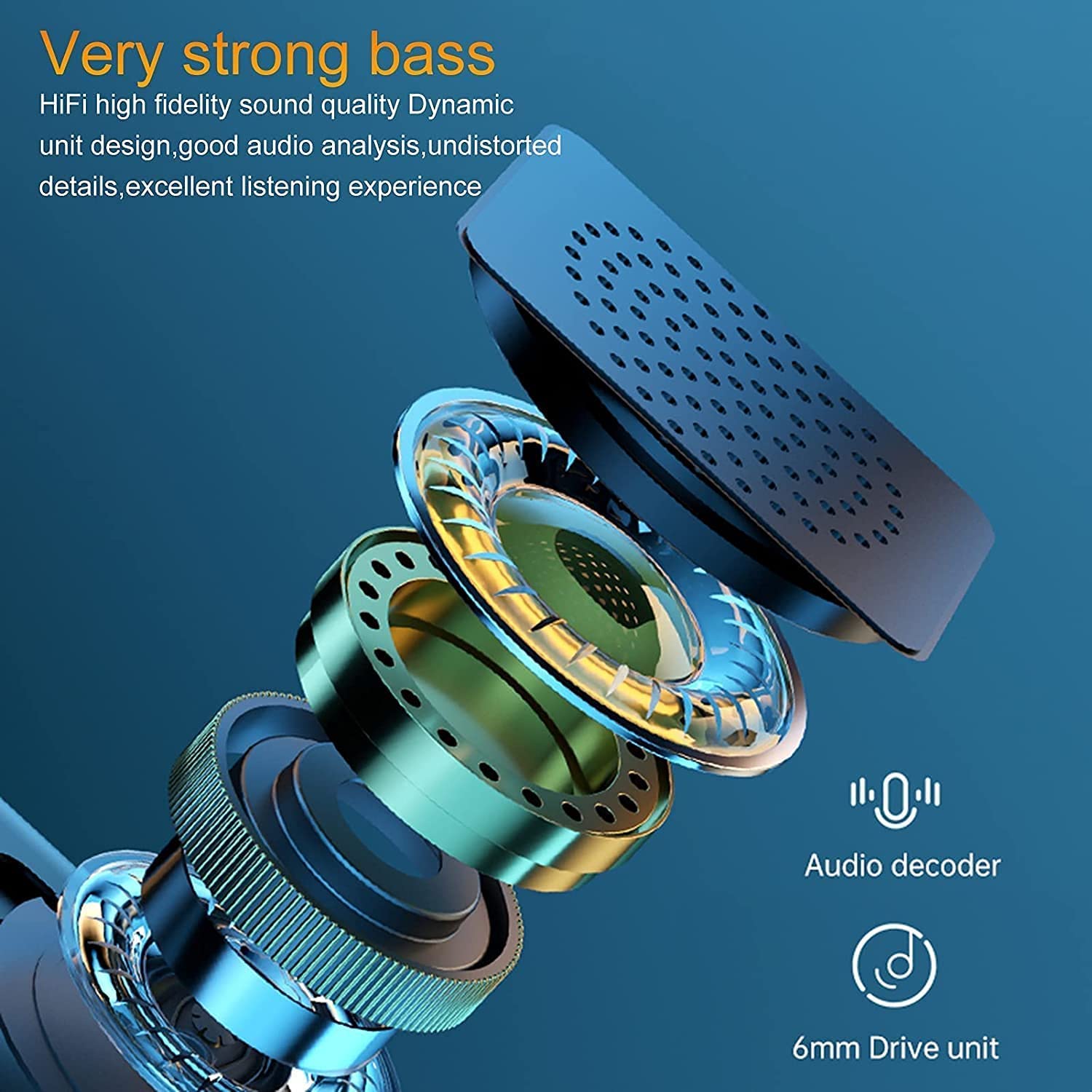 GeRRiT Auricolari wireless Auricolari e altoparlanti Bluetooth, IPX7 Cuffie sportive wireless impermeabili for allenamento in palestra