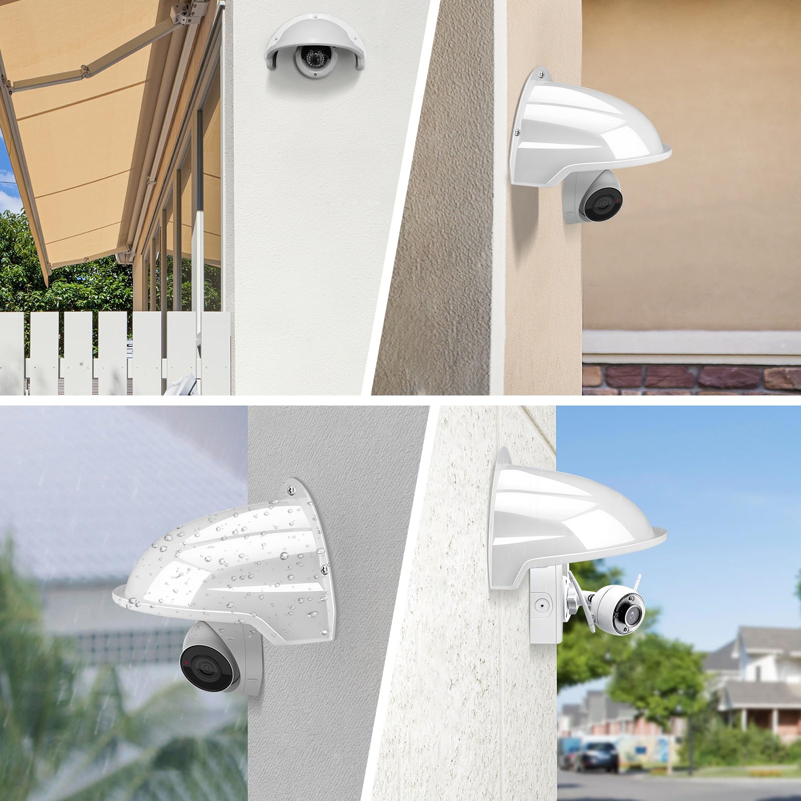 Boîte en Polypropylène 1 Pièce, Protection Imperméable pour Caméra, Pare-Soleil et Pare-Pluie Extérieur, Facile à Installer, Ivoire 22x27 cm