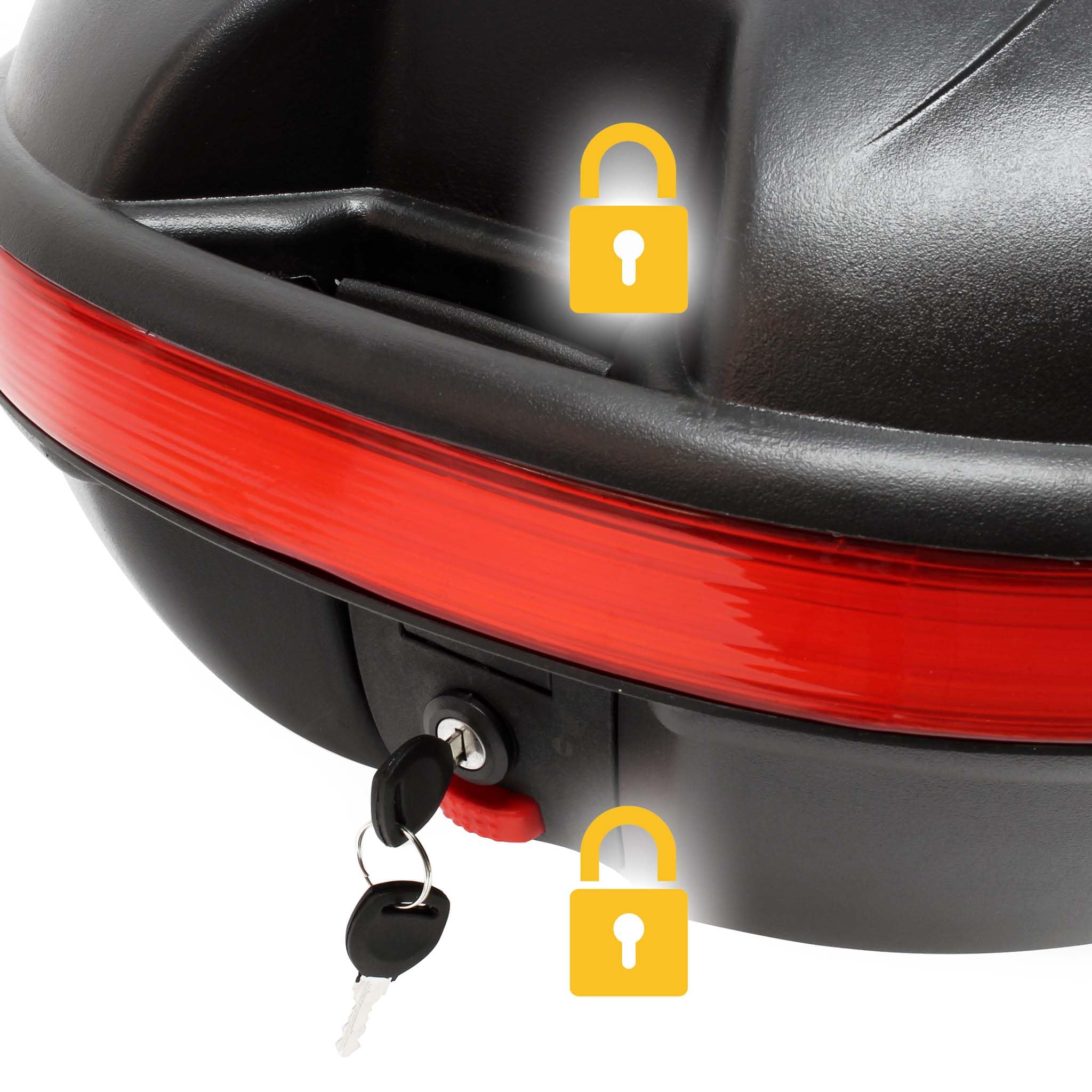 Wiltec Kufer motocyklowy 31 l czarny mat zamykany na klucz, wodoodporny bagażnik do skutera, quada i motocykla, kufer na kask ze stabilnym mocowaniem
