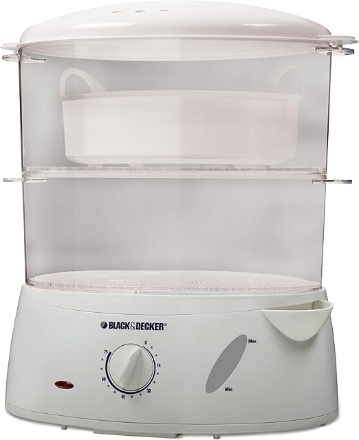 Black & Decker HS1050 7Quart Food Steamer, White Black