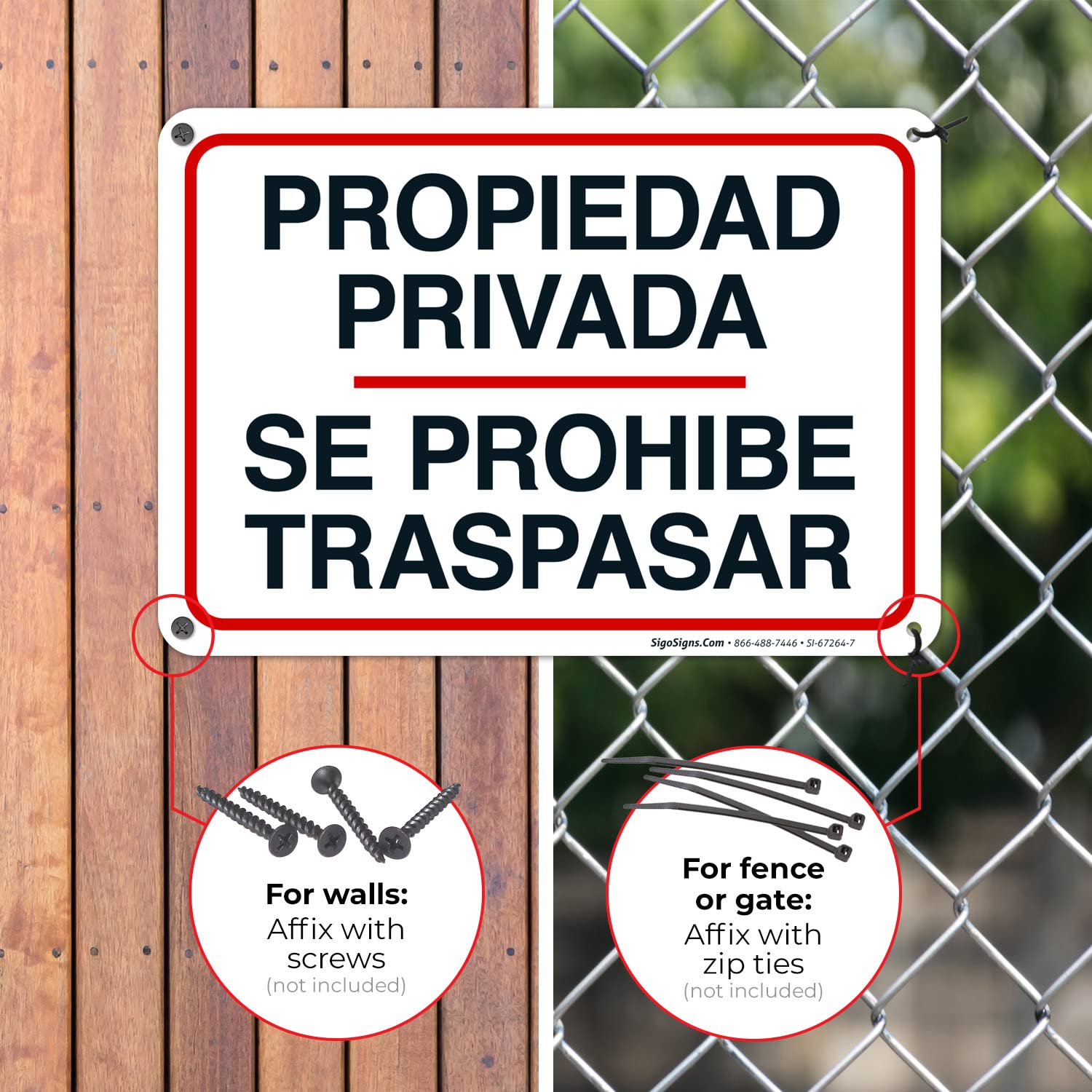 Pack De 3 Letreros De Propiedad Privada Prohibido Paso ... | Cuotas Sin
