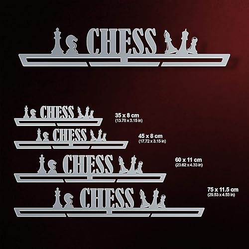 Miniatura 2 de Expositor de medalla de ajedrez Victory Hangers, montado en la pared, soporte de metal para campeones, 100% acero inoxidable