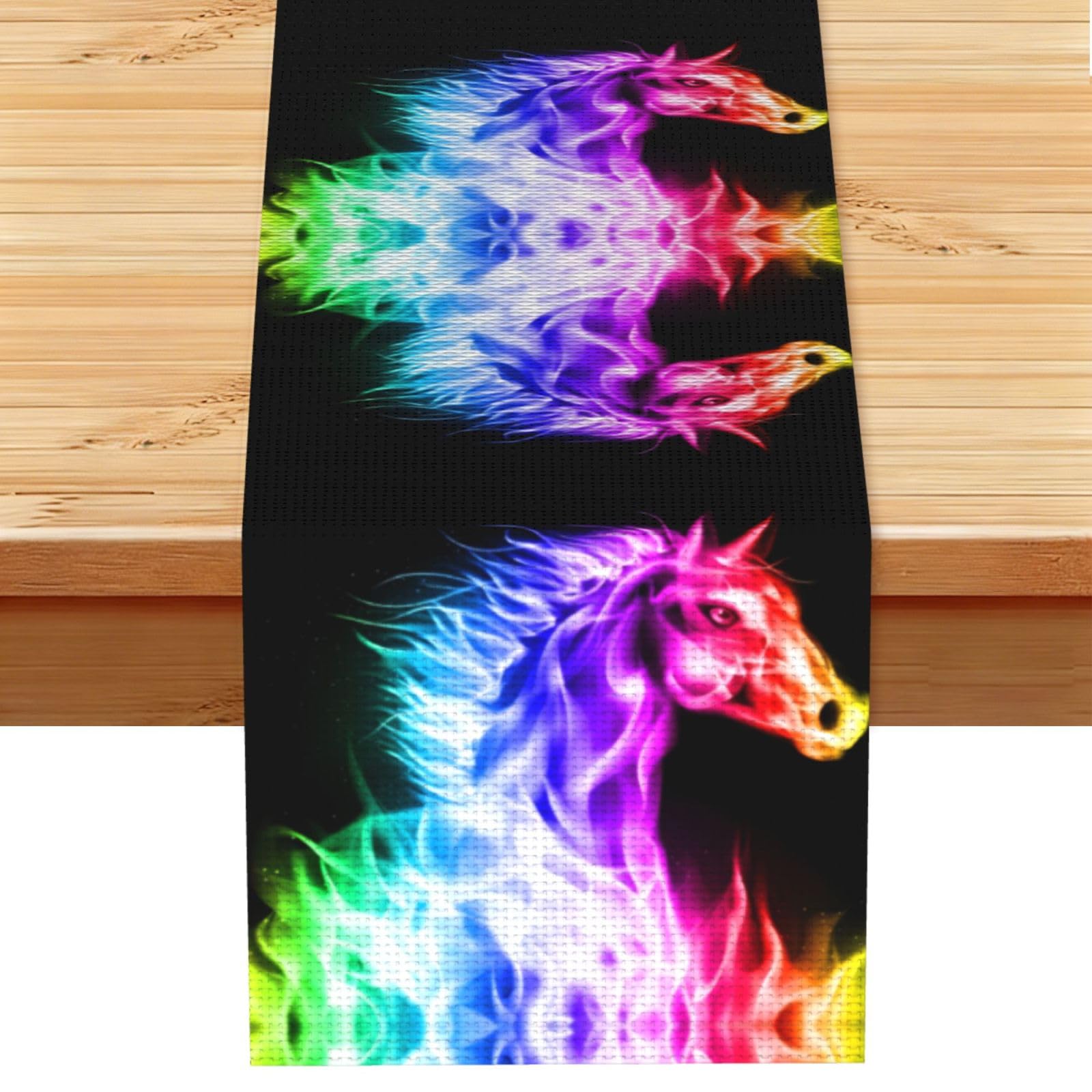 Fire Horse Linen Feel Table Runner Wedding Party Home Decoration