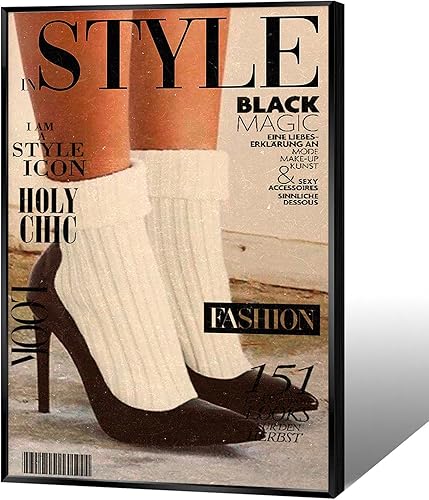 Miniatura 1 de Lienzo de estilo moderno con tacones altos negros, arte de pared de los años 70, póster retro Trippy "I Am A Style", icono de estilo sagrado y chic,