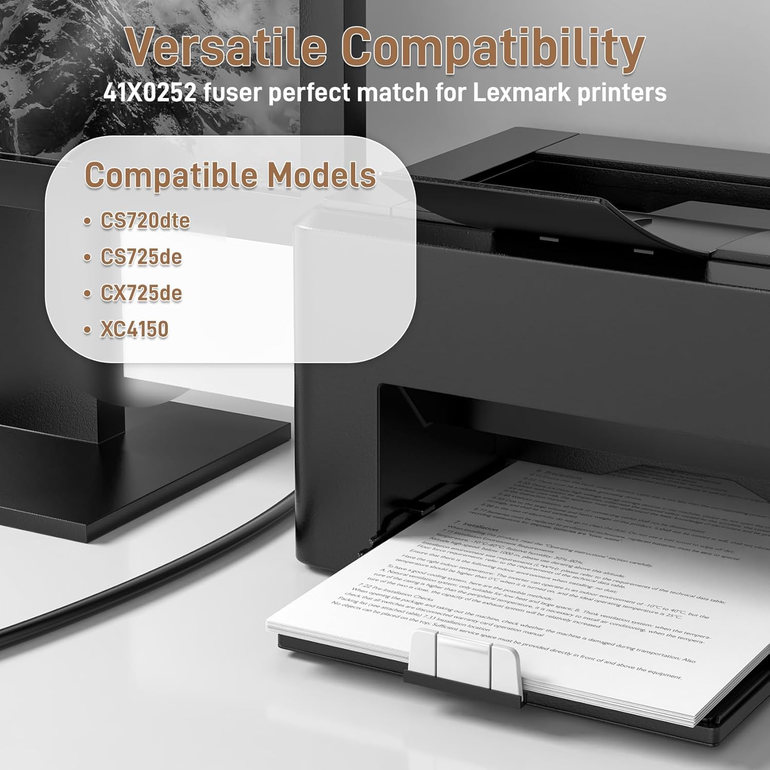 Genuine 41X0252 Fuser Unit Compatible with CS720/CS725/CX725/XC4150,110/120 Volt Fuser Fixing Kit Replacement for Printer Parts?150000 Yield