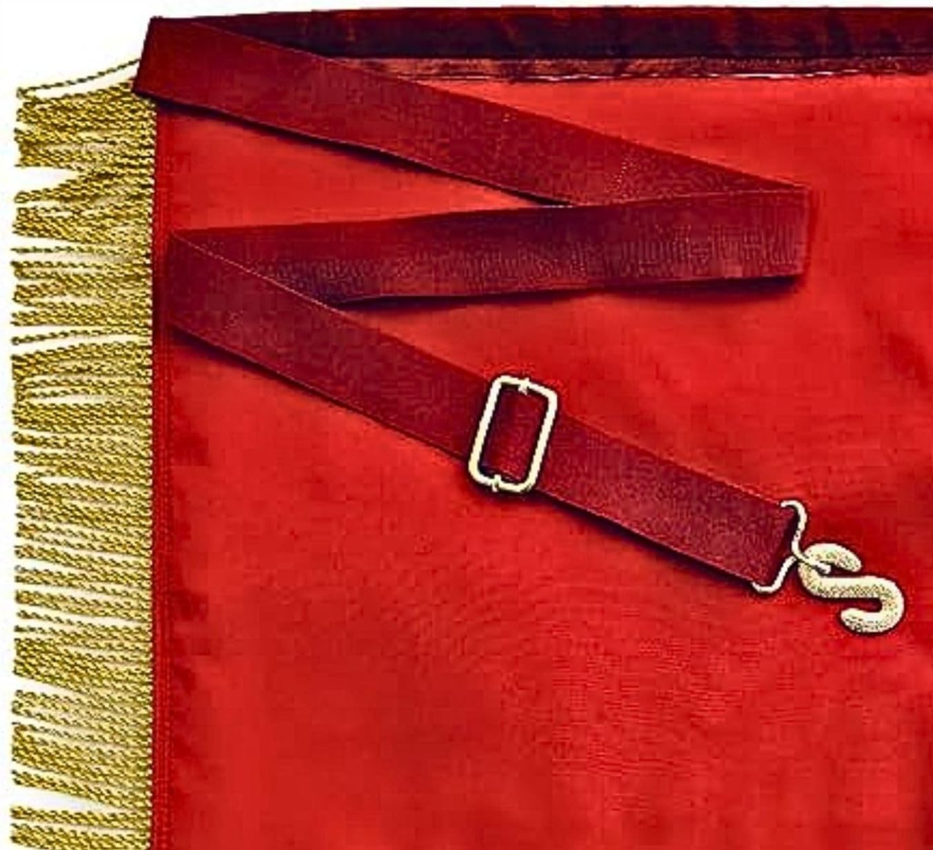 Bricks Masons Past High Priest Royal Arch Chapter Apron - Red Velvet with Side Tabs