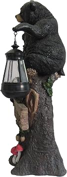 DWK Twin Bears Climbing a Tree Outdoor Home Porch Sign and Solar LED Light Lamp | Front Porch and Yard Decor | Bear Statues Home Decor and Farmhouse Gifts - 18
