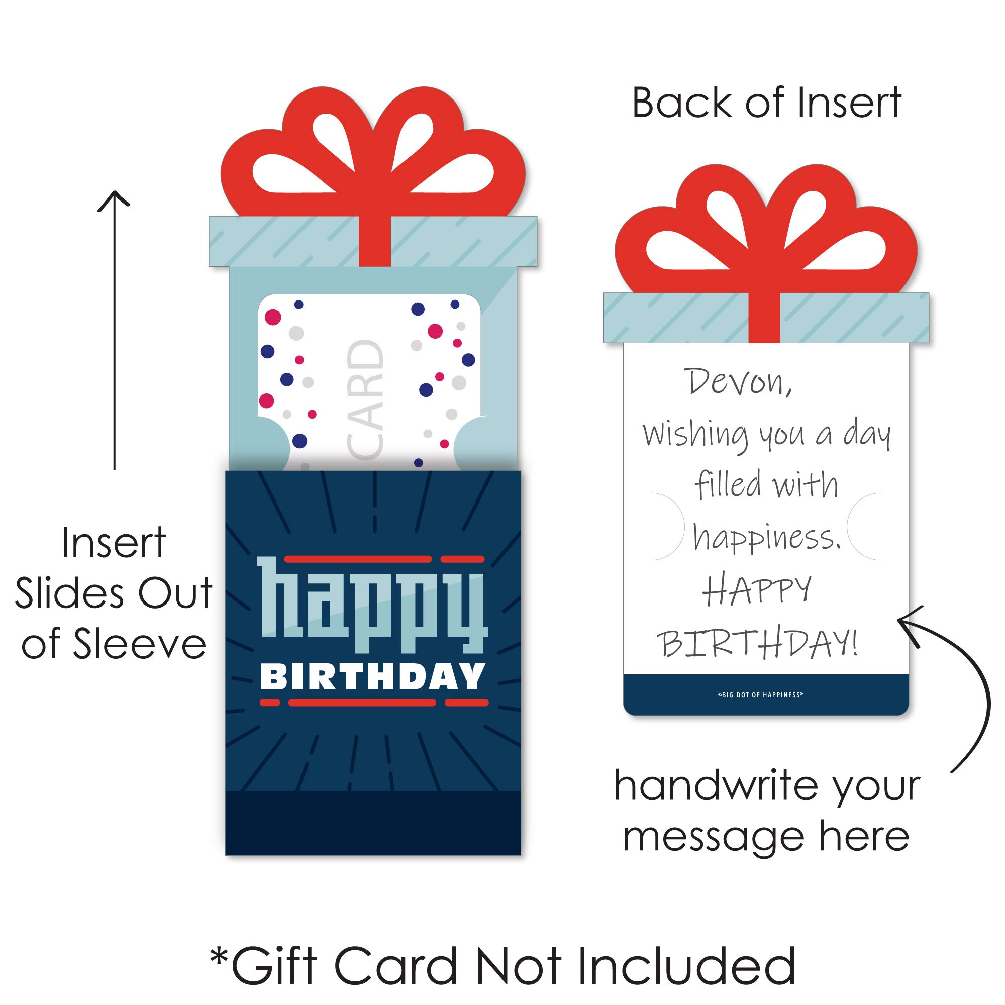 Big Dot Of Happiness Kartenhalter Für Jungen – 8 Stück Mit Umschlägen, Für Geschenkkarten Oder Geld, Ca. 10x14 Cm