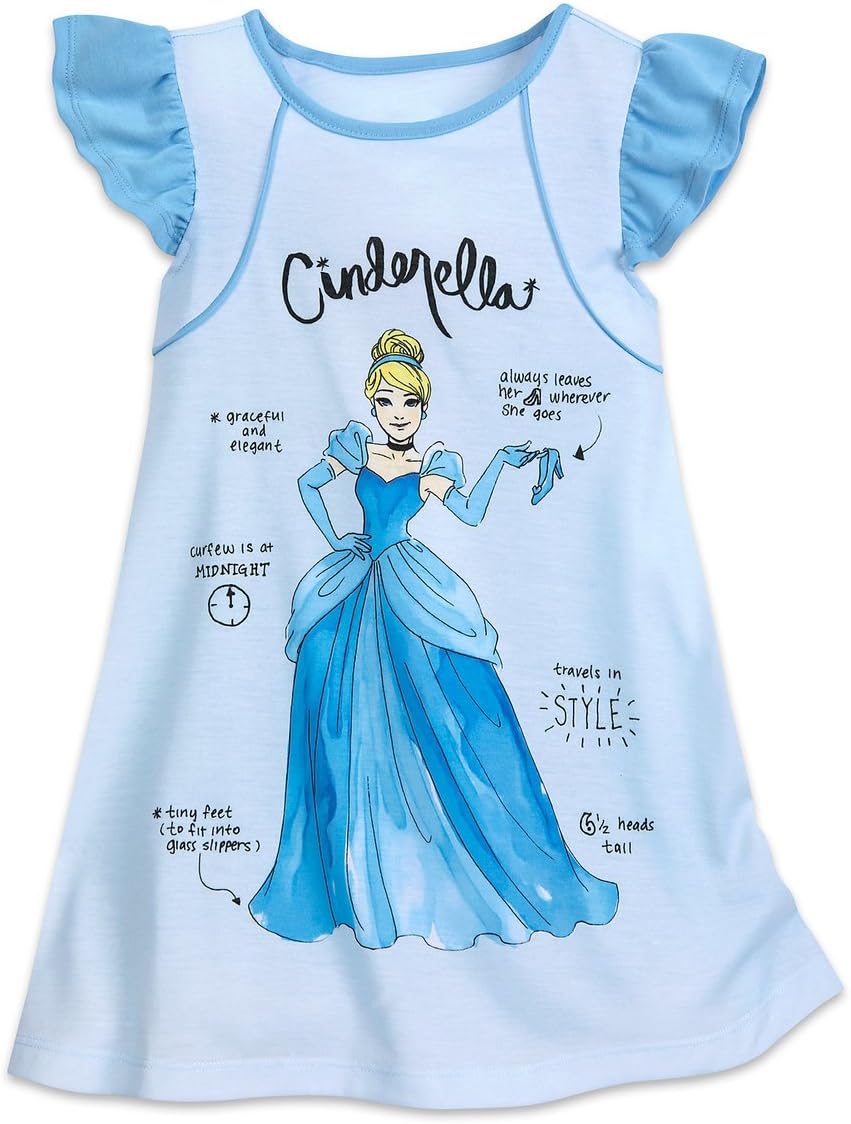 Disney Cinderella Nightshirt for Girls Size 5/6 Blue