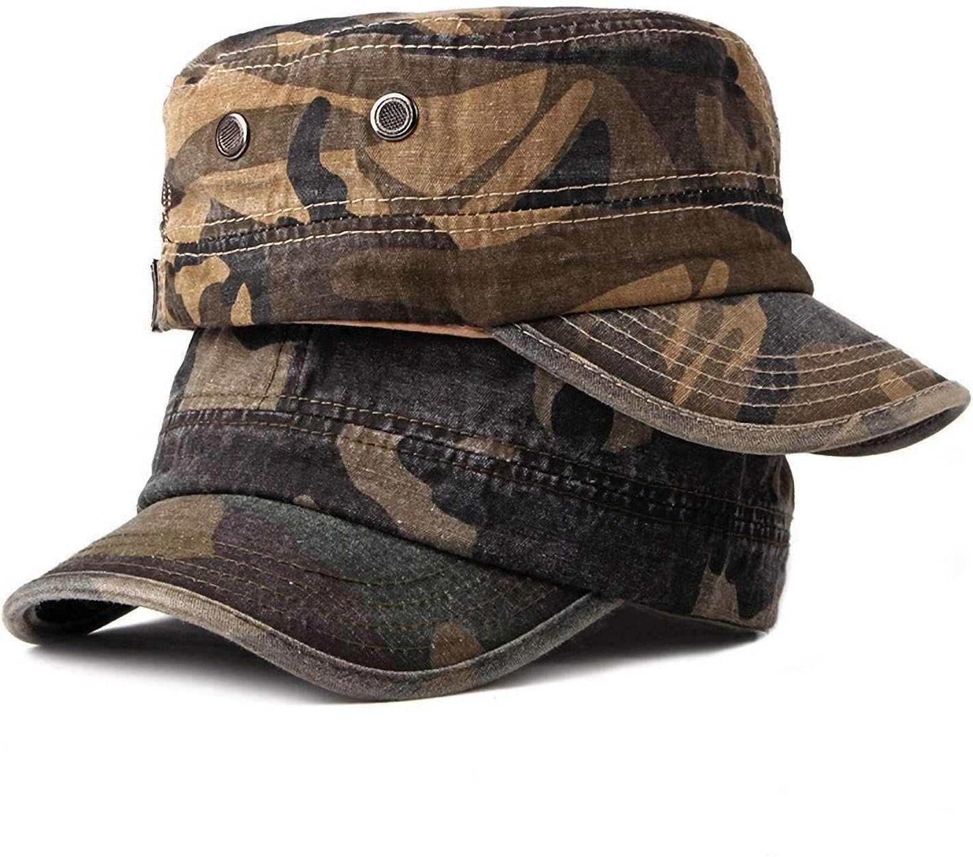 Military Army Cadet Hat Men Women Unisex Cotton Flat Top Camo Baseball Cap Adjustab... - Image 5