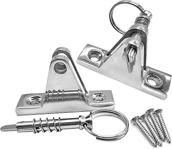 Bimini Deck Hinge with Pin and Ring 90Deck Hinge 316 Stainless Steel Boat Bimini Top Hardware Installation Screws
