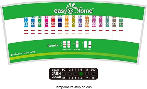 Miniatura 7 de Recipientes de prueba de drogas, paquete de 5, 10, 15, 25, 50 o 100 N.° ECDOA-7124 Fácil @ Home 12-panel, pruebas para detección inmediata de 12