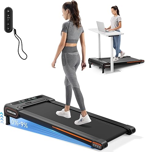 YOSUDA Walking Pad with Auto Incline, Under Desk Treadmills with 350LBS Weight Capacity, 3-Slope Incline and Large LED Display