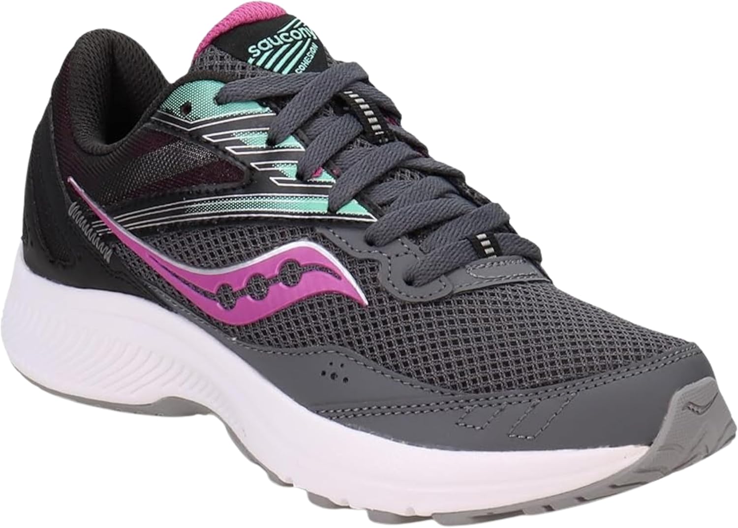Saucony Women's Cohesion 15 Sneaker, Shadow/Razzle, 11.5 - Image 4