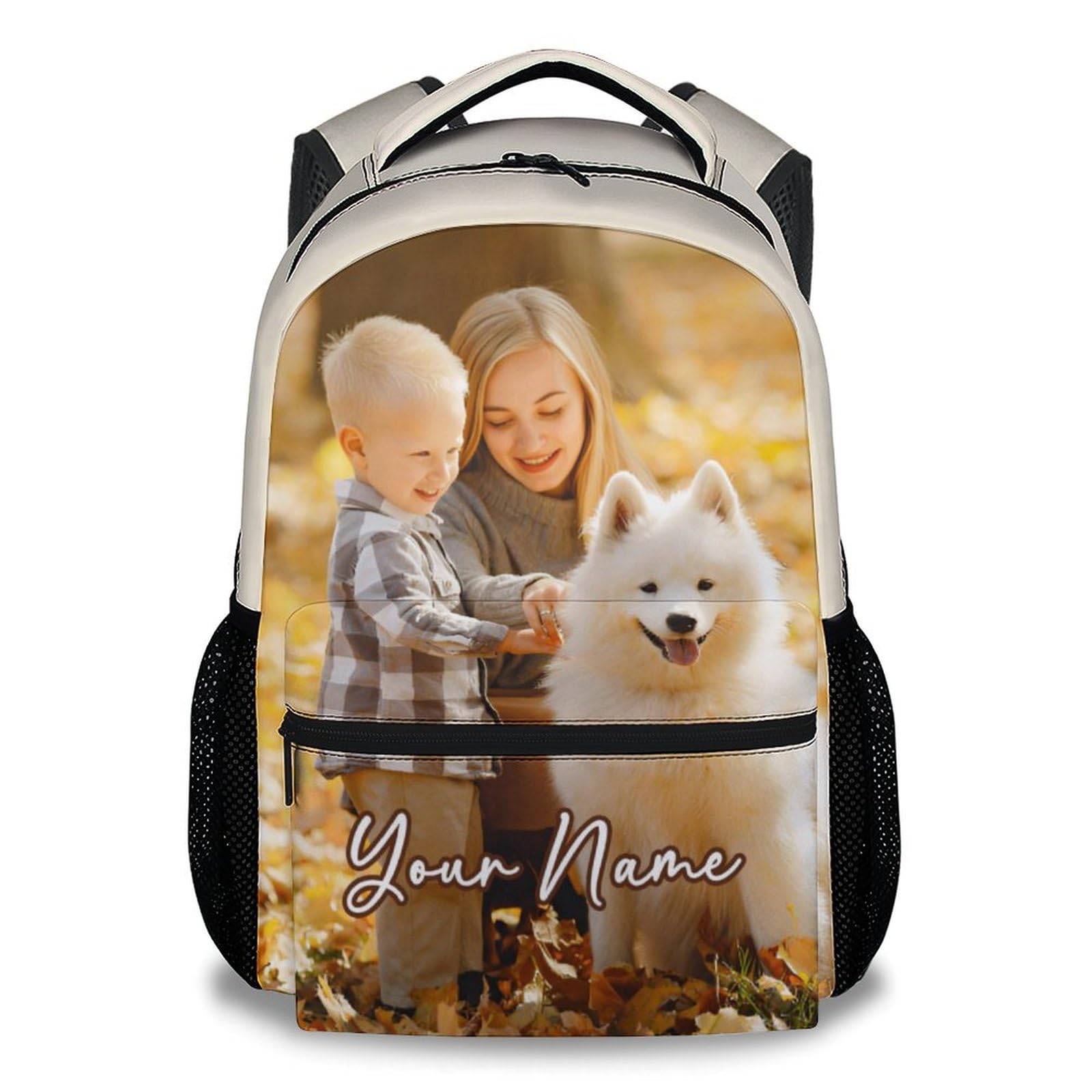 UNIKITTY Personalized Backpack - School Backpack for Girls Boys - Customized Bookbag for Kids - Add Your Own Design - 17 Inch School Bag with Image/