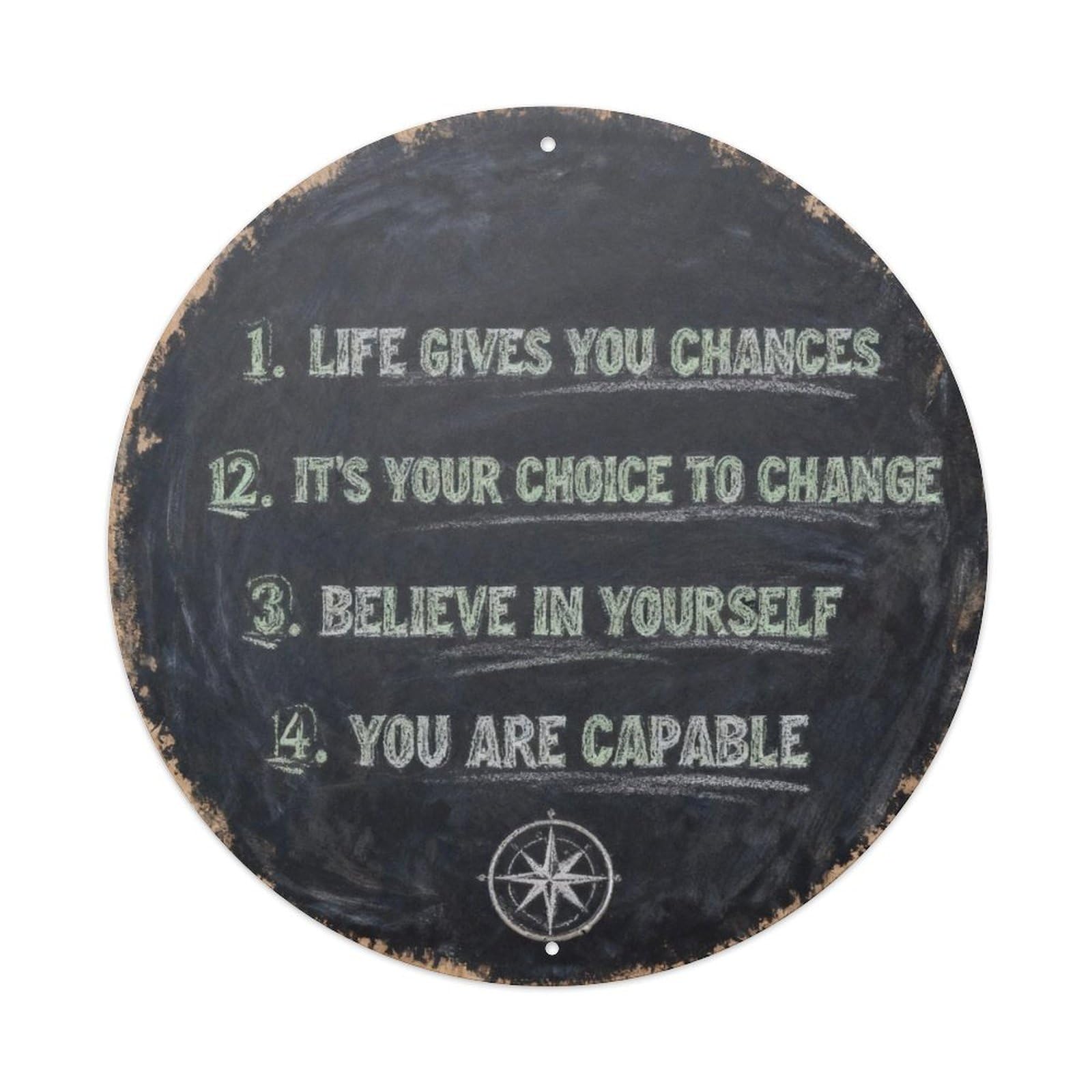 Motivation_Chance_Choice Metal Tin Sign Plaque