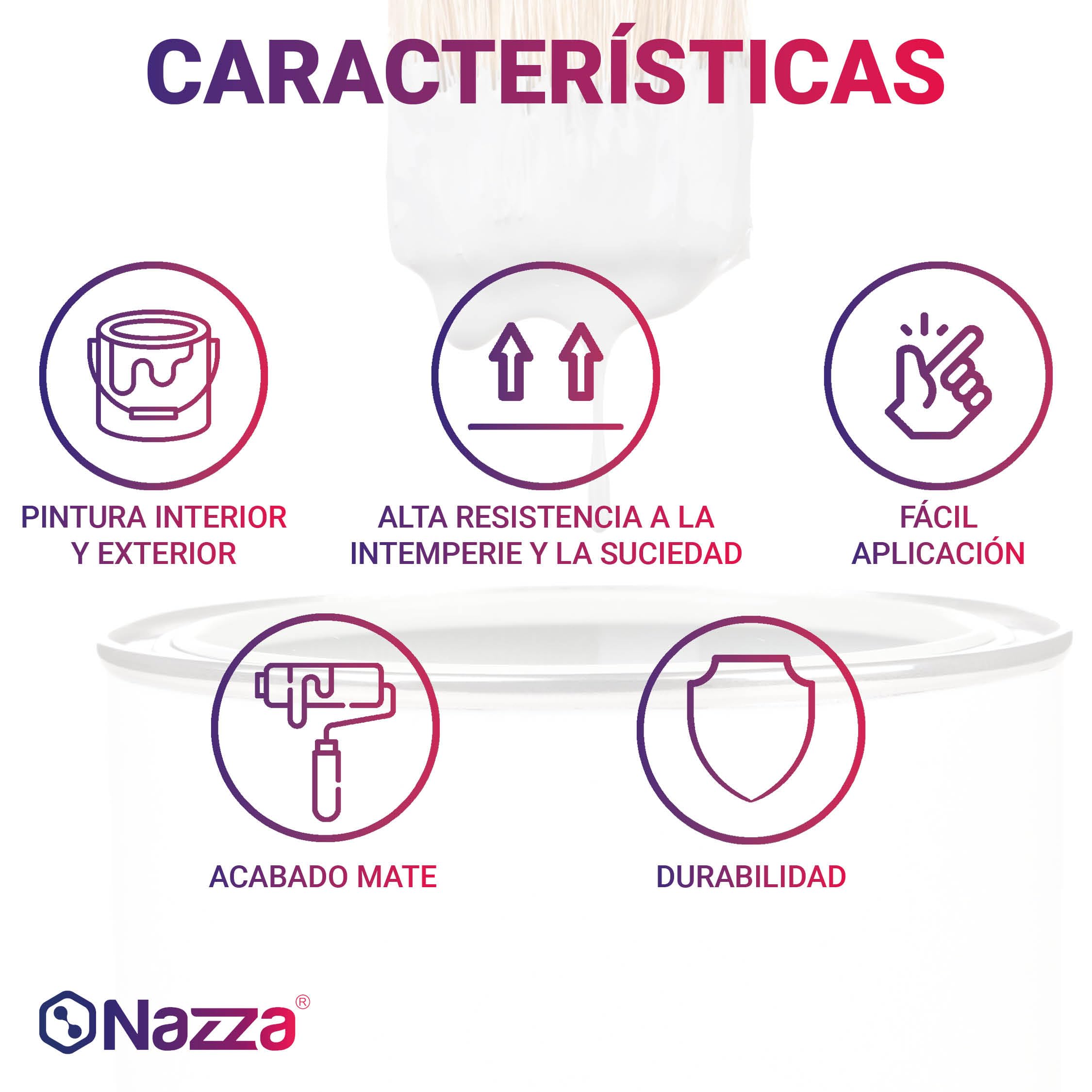 Nazza Pintura Blanca Interior y Exterior Expert de Extraordinaria Blancura - Acabado Mate Sedoso - Con Certificado de Reacción al Fuego - Formato 15 litros