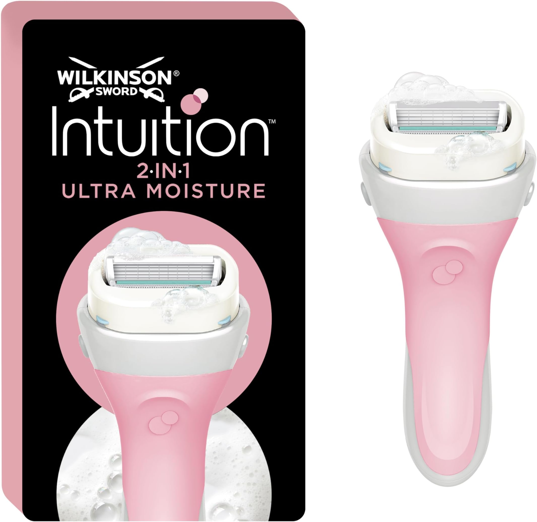 – WILKINSON SWORD - Intuition Ultra Moisture Razor and Blade For Women | Pack of 1 Blade and Handle| No Shave Gel Needed