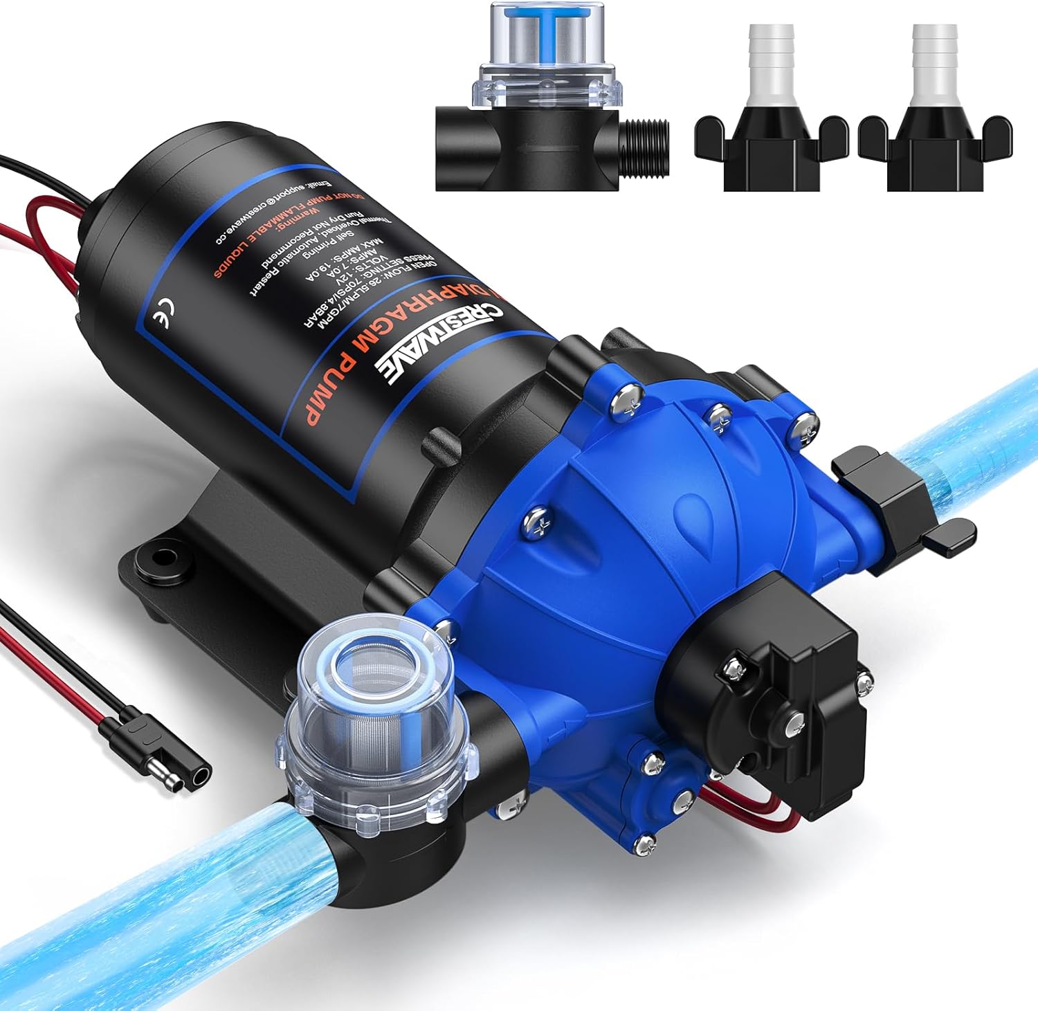 2025 Upgraded RV Fresh Water Pump 7GPM 70PSI