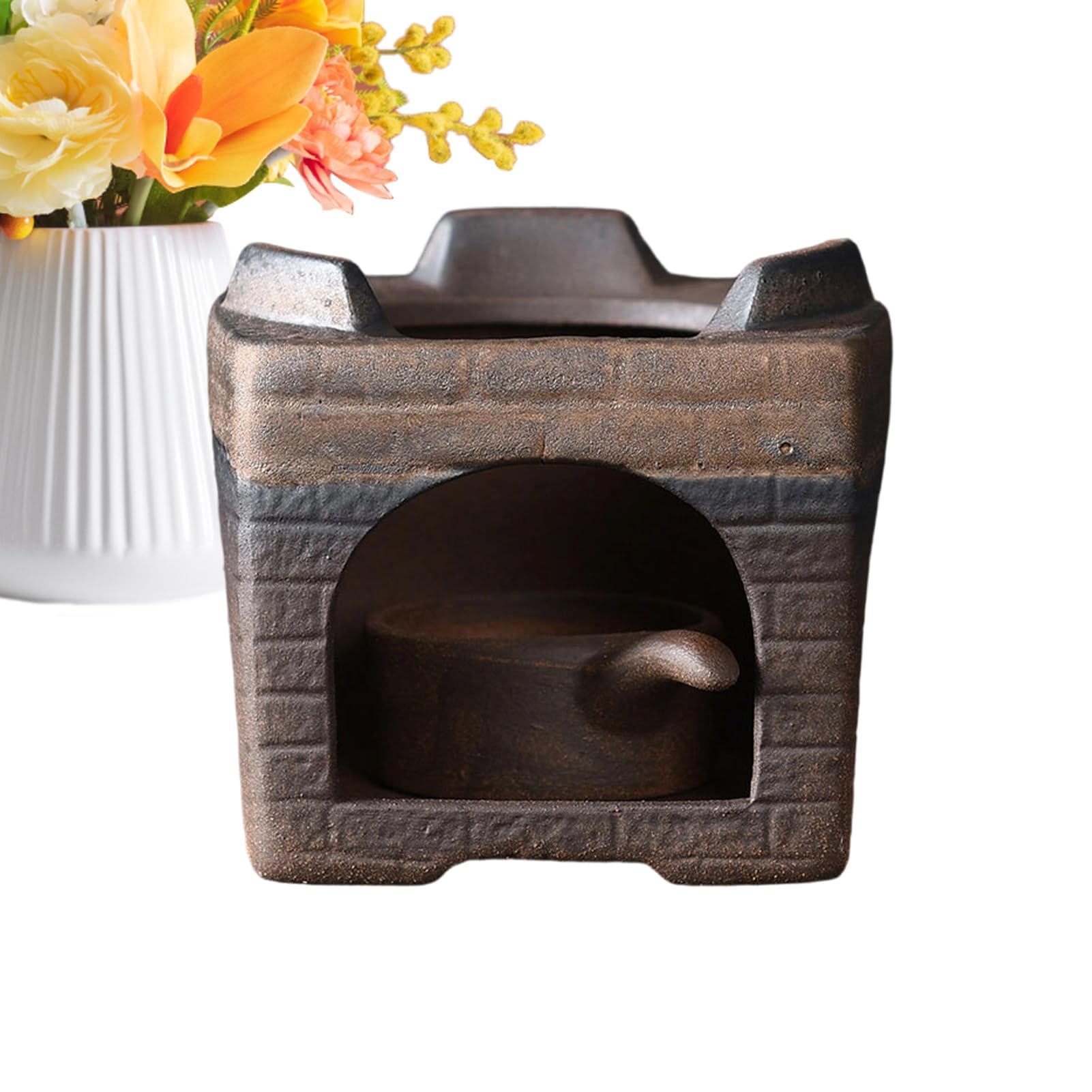Keramik-Vintage-Duftlampe, Kabellos & Hitzebeständig – Teelicht-Wachsschmelzer für Zuhause, Büro, Badezimmer & Garten
