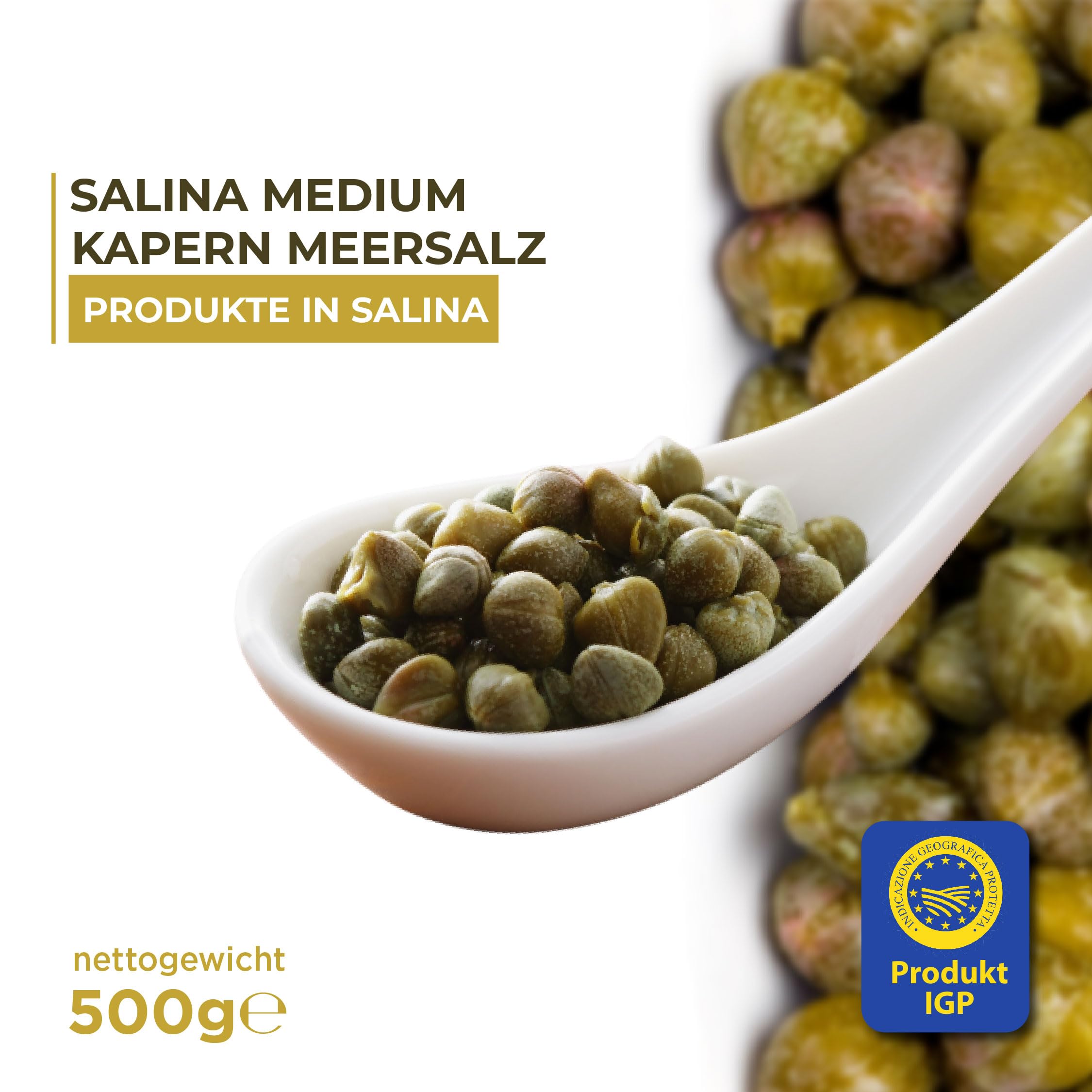 Kapern aus Salina in Salz - Slow Food Presidium, Glutenfrei - 250gr (2 Stück = 500 Gr)