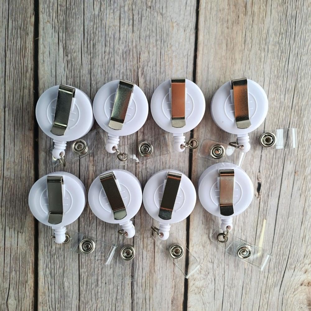 Office Badge Holder Set 8-Pack Funny Badge Reels - Retractable ID Holders With Humorous Designs For Work & Nursing Retractable Badge Clips - View #8