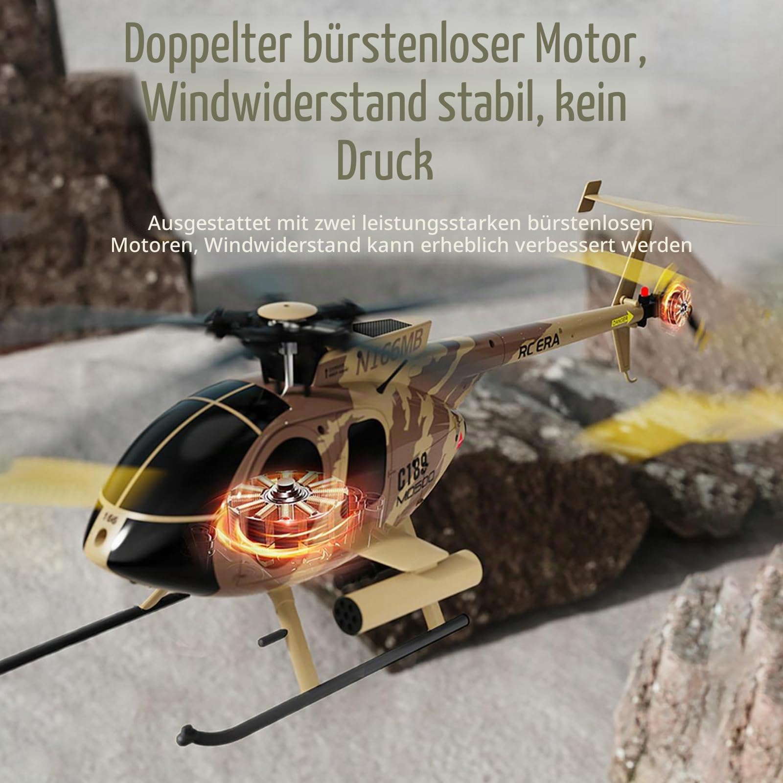 Ferngesteuerter Hubschrauber, 2.4G 6CH UAV 1:28 Bürstenloser Motor RC Hubschrauber Single Blade Flybarless Remote Hubschrauber RTF mit optischer Flusslokalisierung