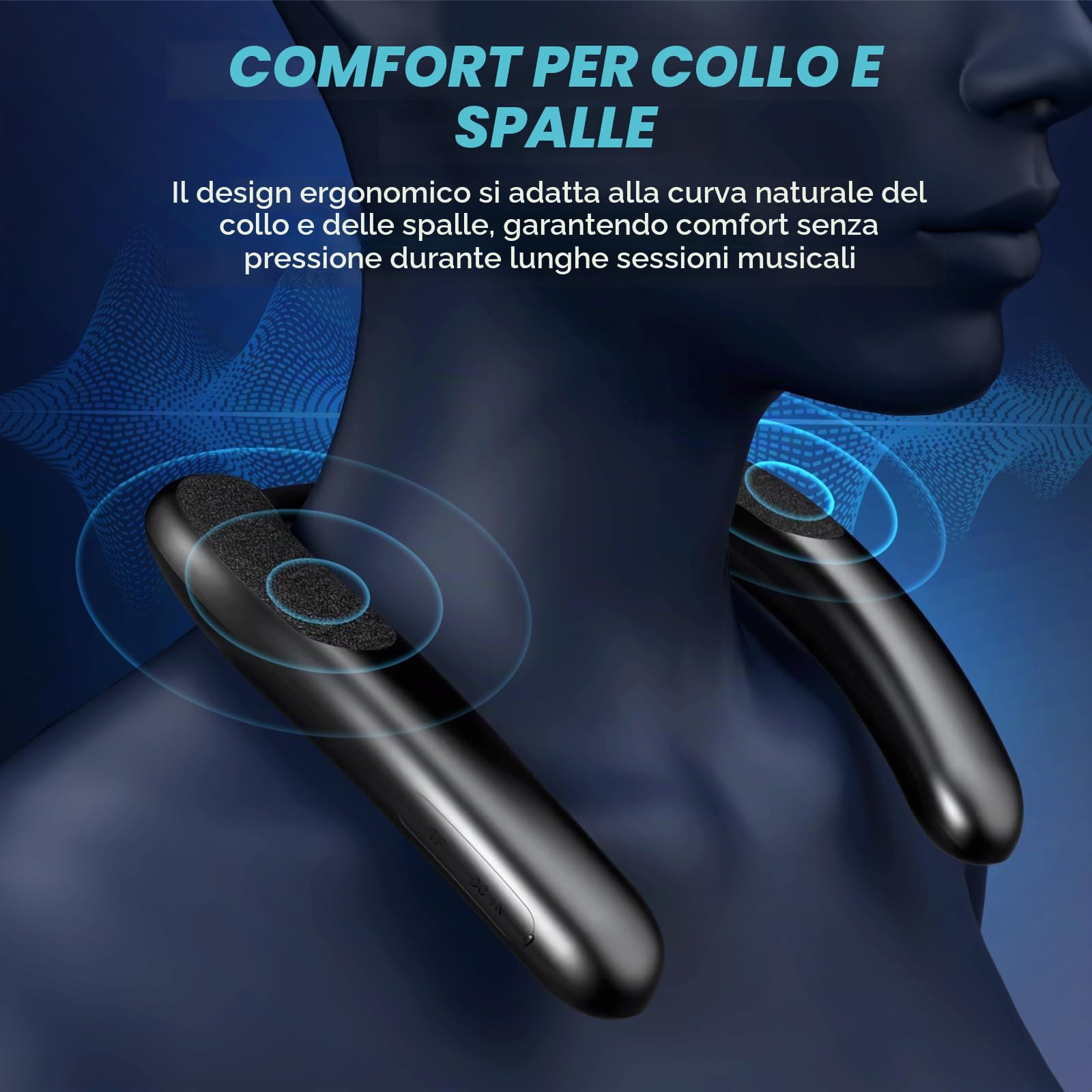 Smalody Altoparlante wireless con archetto da collo, altoparlante Bluetooth