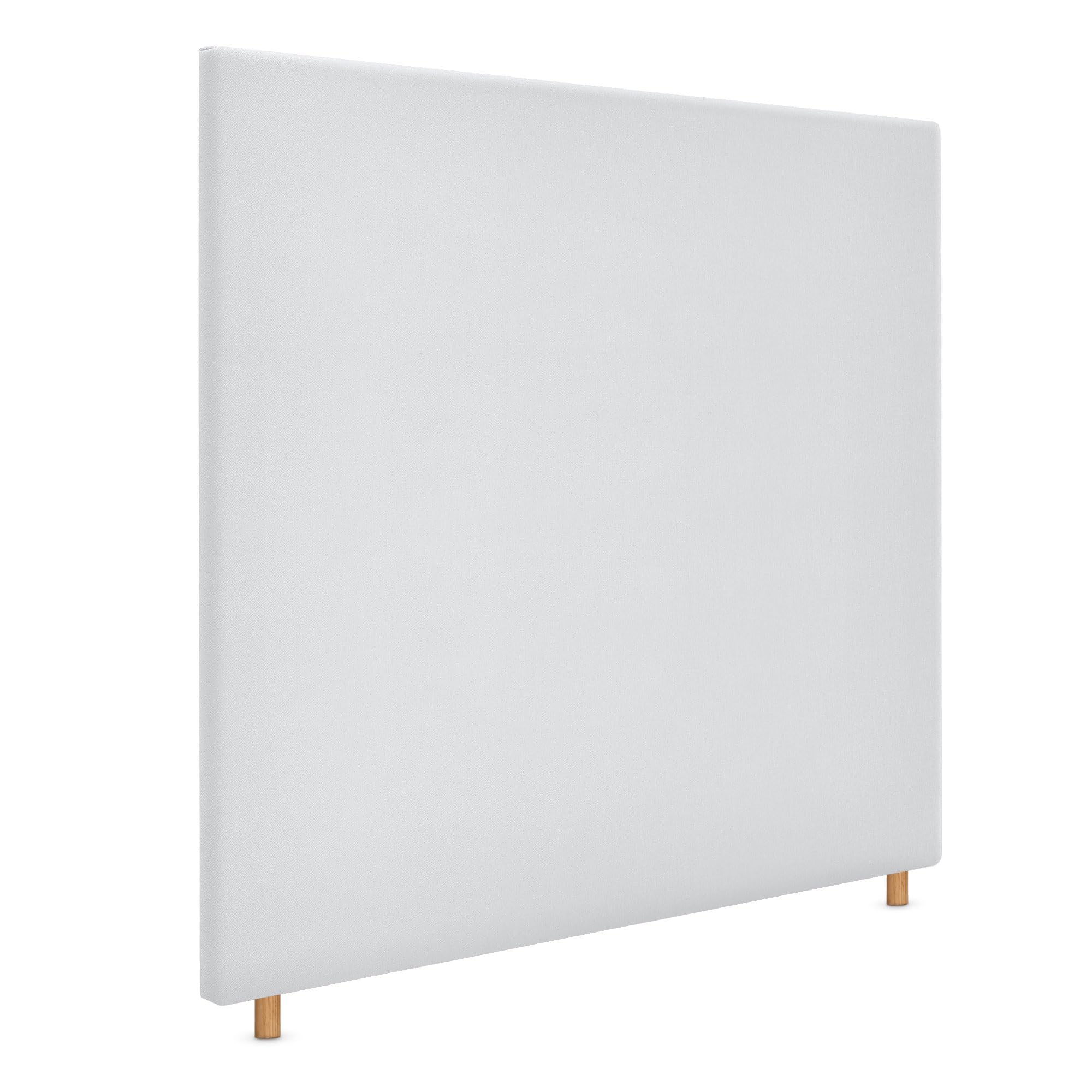 DHOME Cabecero de Polipiel o Tela Aqualine Liso hasta el Suelo cabeceros Cabezal tapizado Cama (160x120cm (150/160), Tela Blanco)