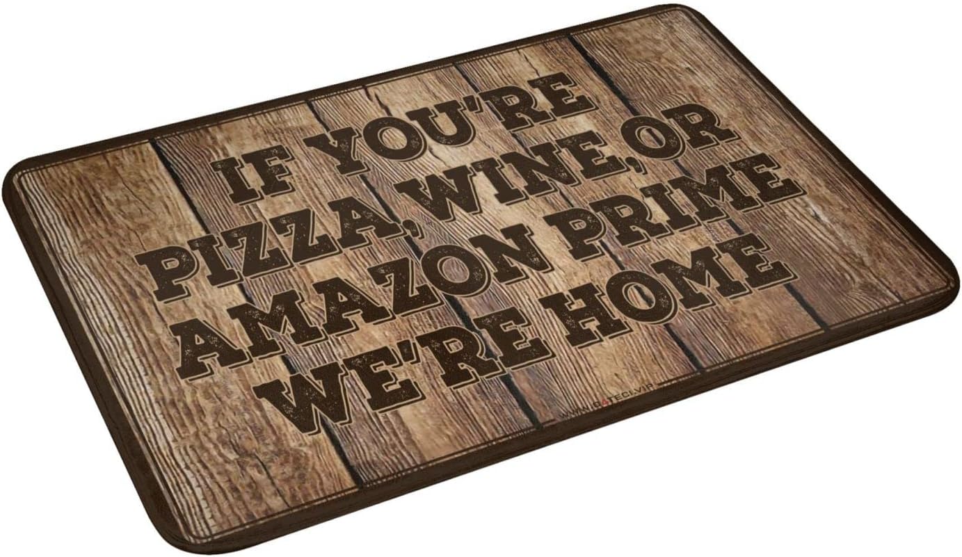 Funny Room Decor If You're Pizza Wine We're Home Mat Doormat Rug Door Mat for Outside Entry(65X90CM)