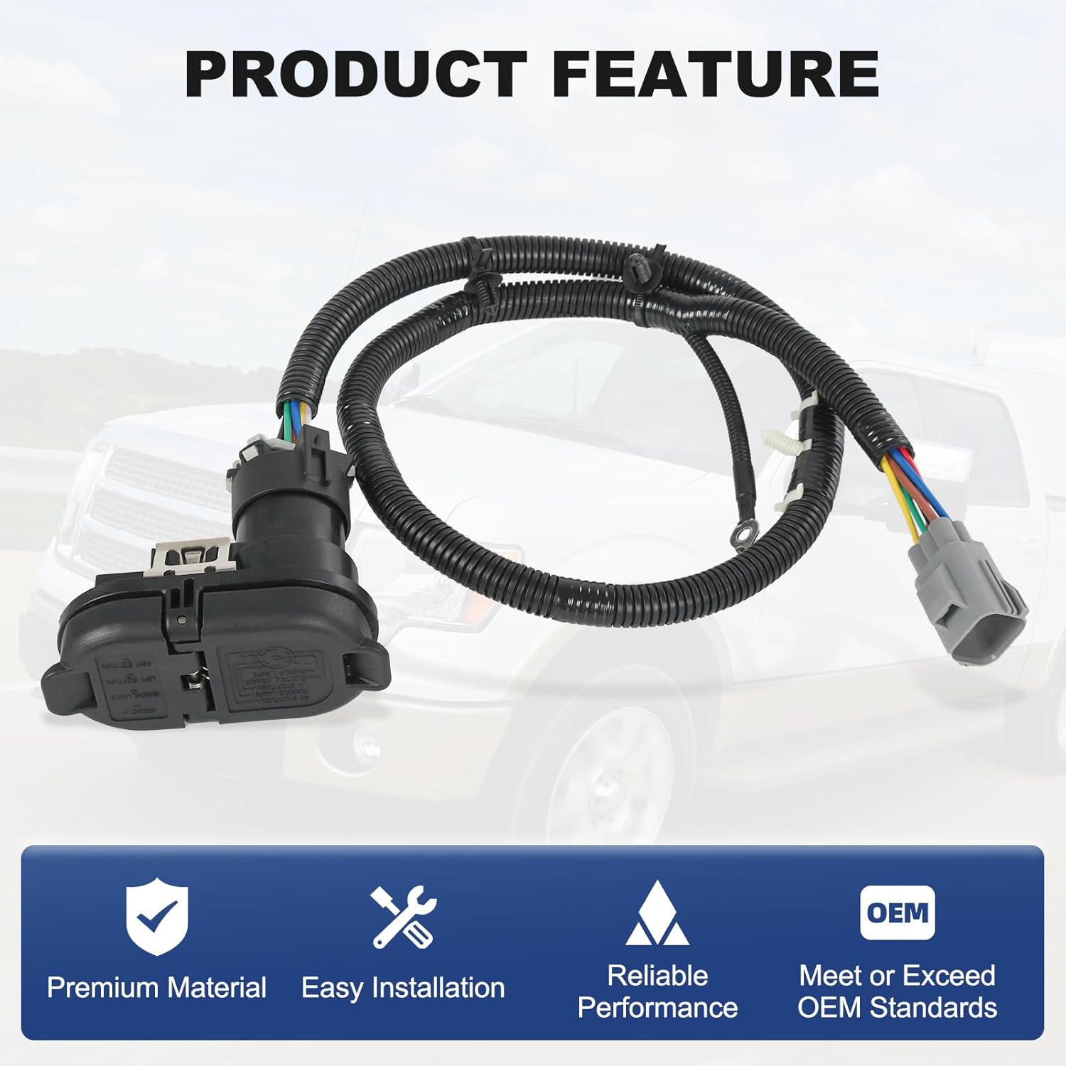 DICMIC Trailer Hitch Tow Wiring Connector Harness Kit Compatible with 2015-2019 Ford Transit-150, Transit-250, Transit-350, Transit-350 HD Vans Replace# CK4T-13B576-KE, CK4Z-13A576-B, 9U5Z-14489-MAA