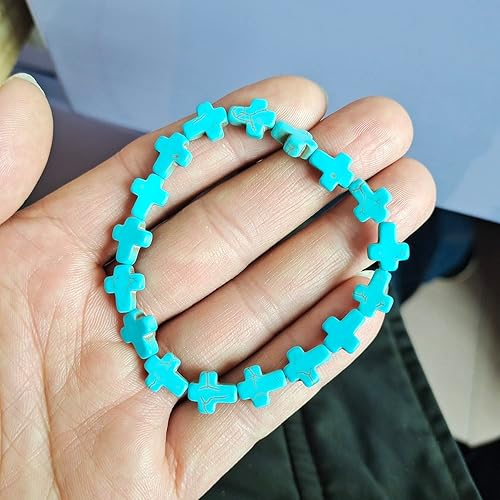 Miniatura 16 de Turquoise Bracelets For Women Balance Energy Gem Bracelet, Unisex Bracelet, Blue Yoga Bracelet Chakra Bracelet For Women Gift (cross)