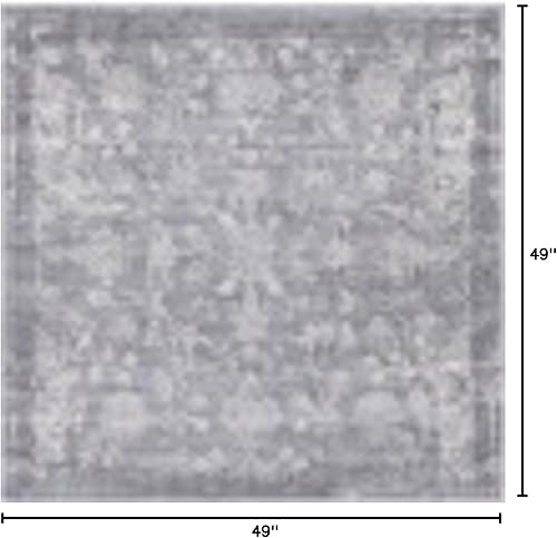 Miniatura 2 de Unique Loom Portland Collection - Alfombra Albany (4 pies 1 pulgada, cuadrada, grismarfil)