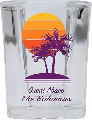 Great Abaco The Bahamas Souvenir - Palma de vidrio cuadrado (2 onzas)
